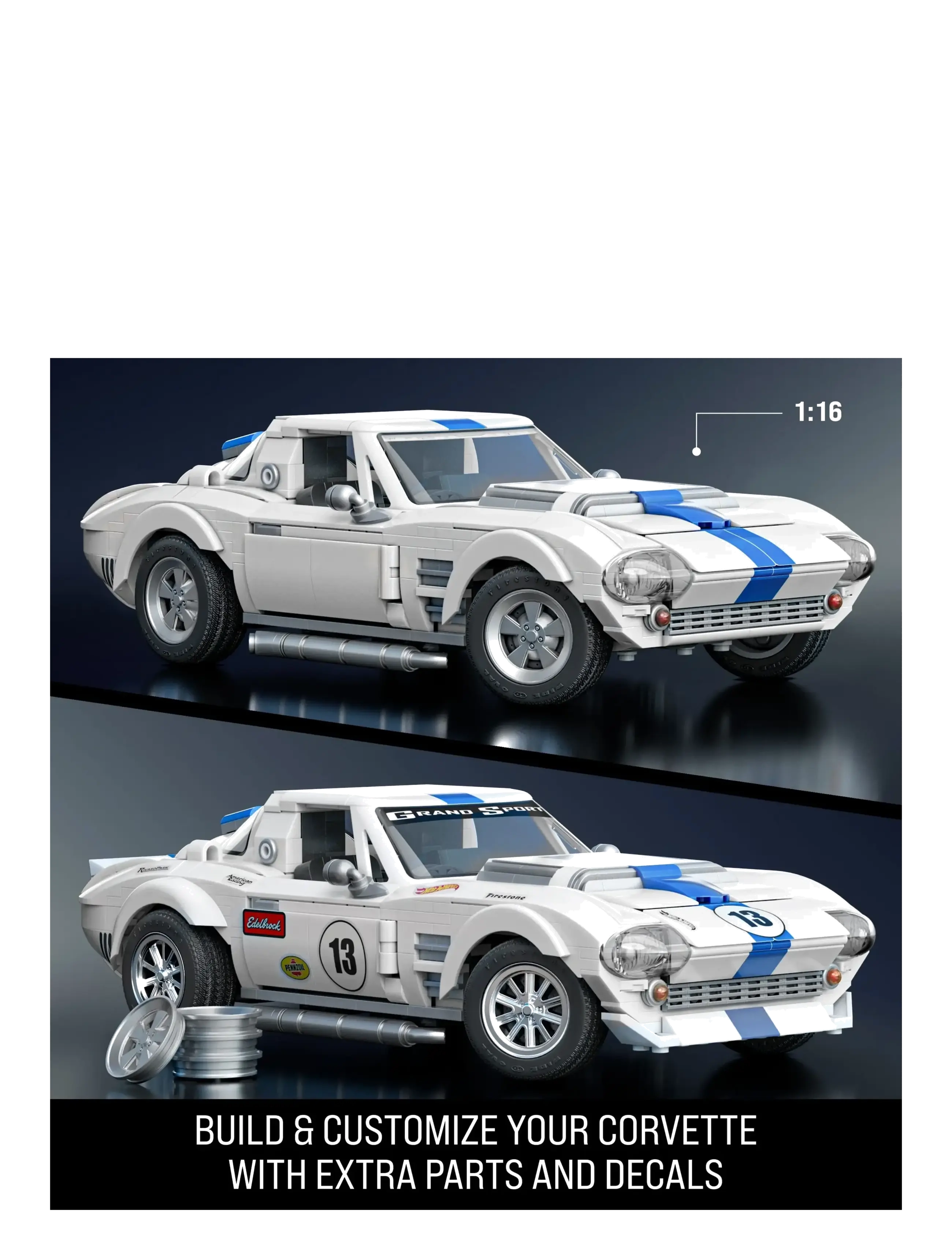 Mattel Brick Shop Brick Shop Hot Wheels Corvette Grand Sport
