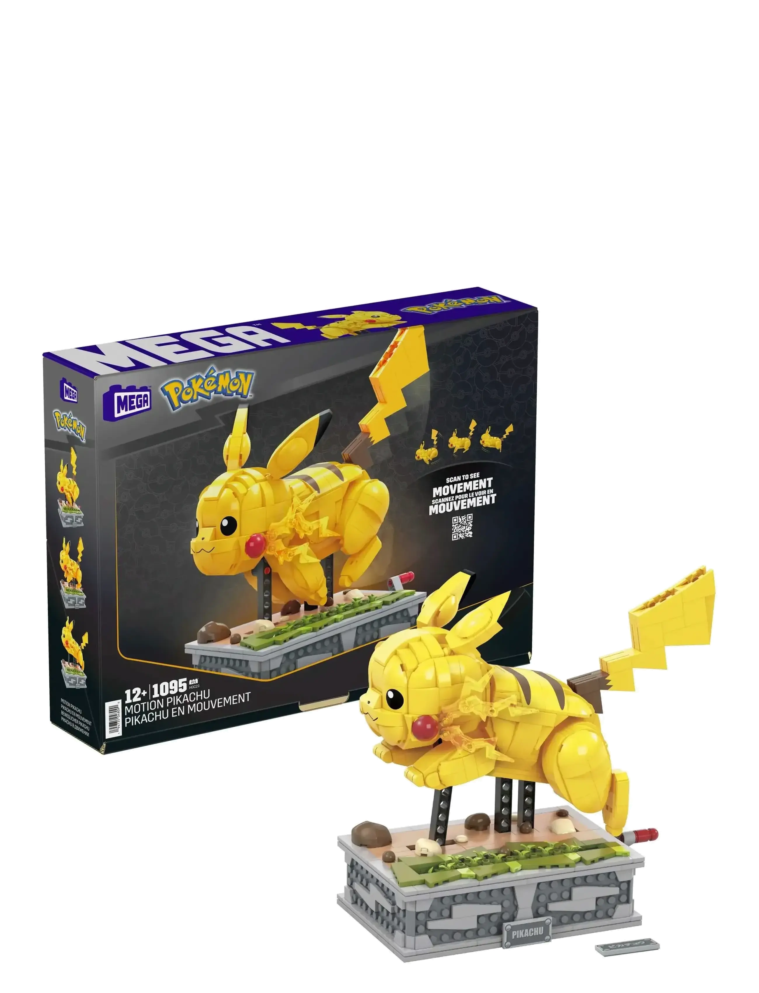 MEGA Pokémon Motion Pikachu Building Brick Set With Mechanized (1095 Pieces), One Size, Sets & Blocks, Mehrfarbig/gemustert - Sets, Kinder