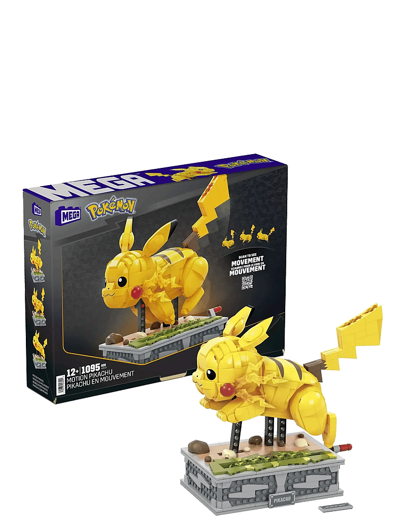 MEGA Pokémon - Pokémon Motion Pikachu Building Brick Set with Mechanized Motion (1095 Pieces) - ehituskomplektid - multi color - 1
