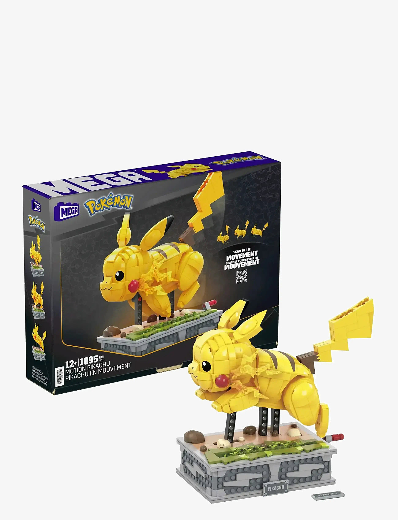 MEGA Pokémon - Pokémon Motion Pikachu Building Brick Set with Mechanized Motion (1095 Pieces) - byggesæt - multi color - 1