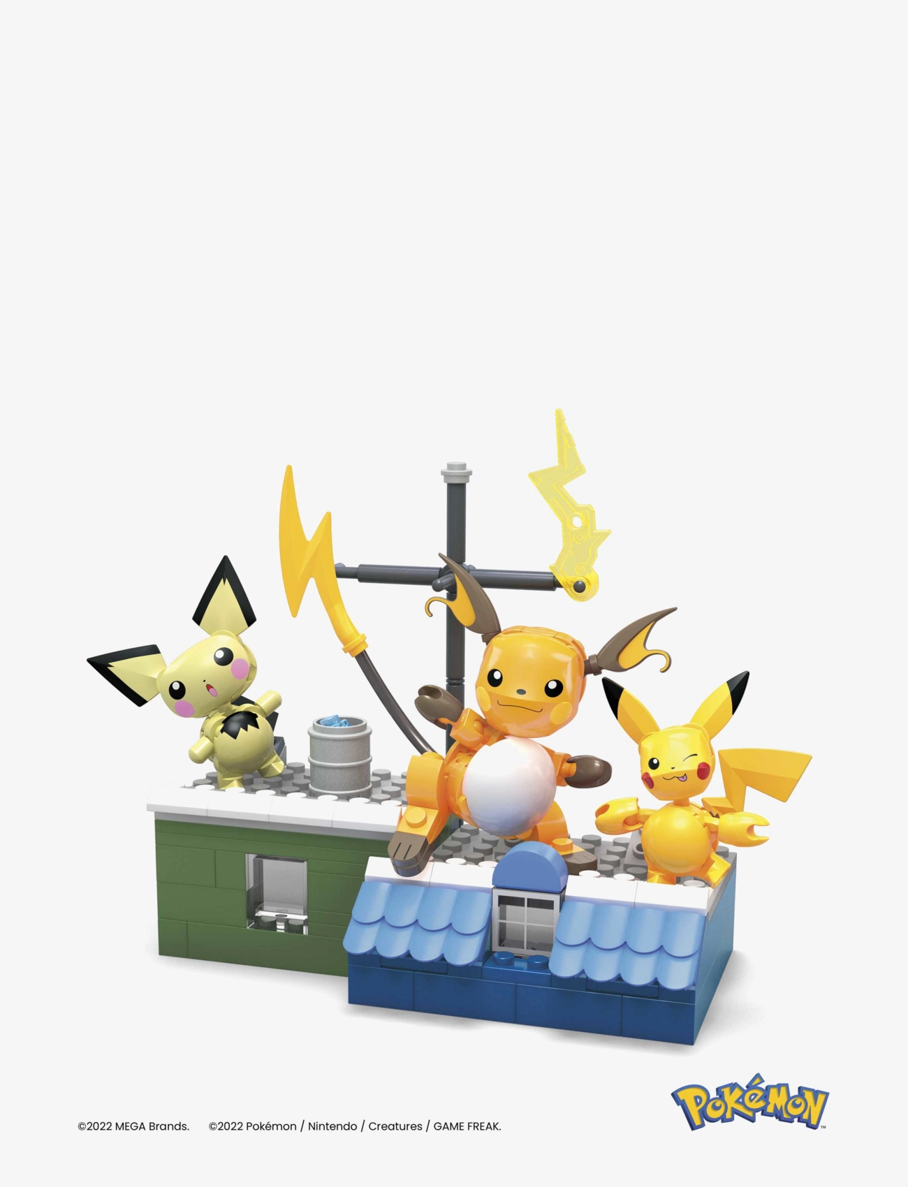 MEGA Pokémon - Pokémon Building Toy Kit Pikachu Set with 3 Action Figures (159 Pieces) for Kids - byggesett - multi color - 1