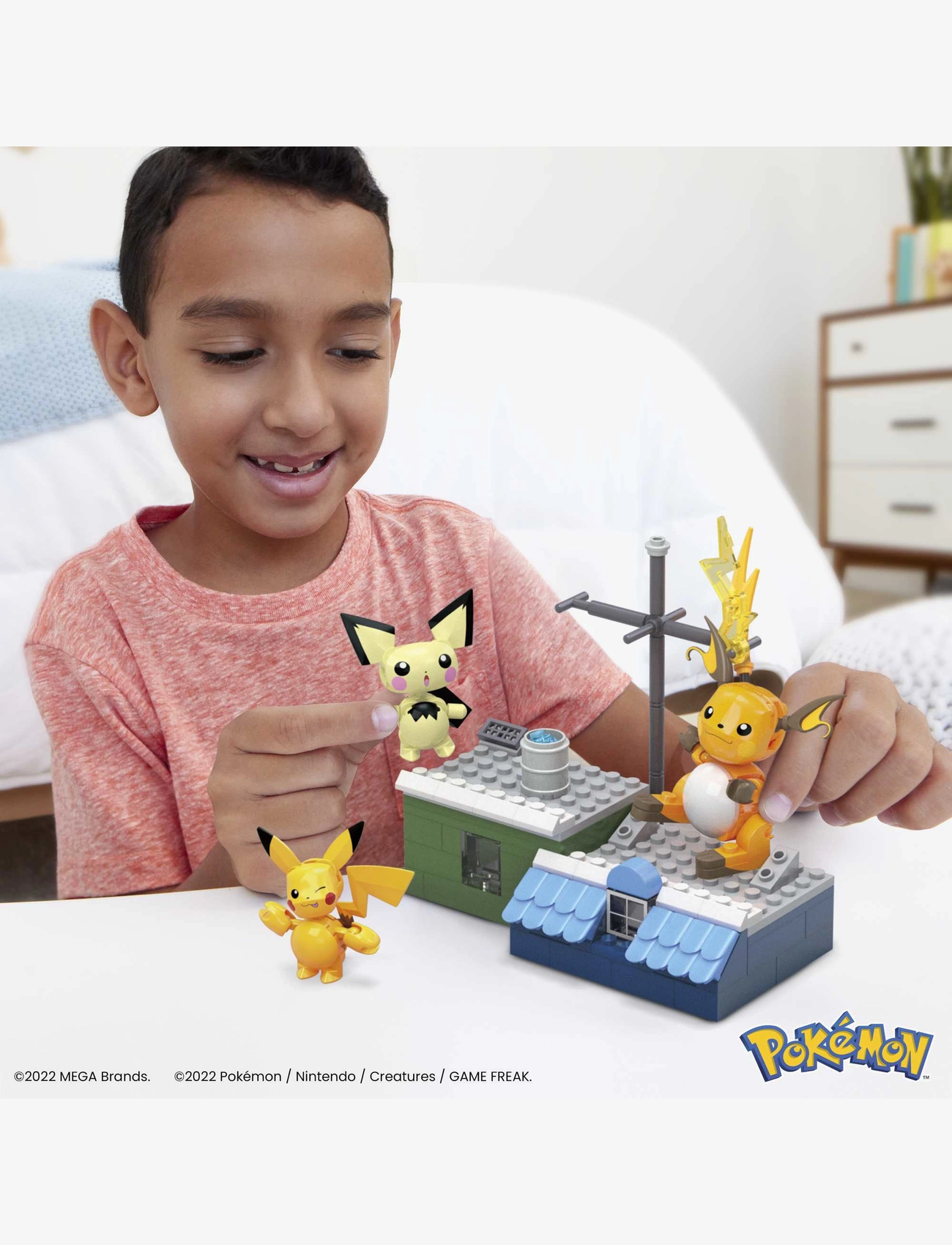 MEGA Pokémon - Pokémon Building Toy Kit Pikachu Set with 3 Action Figures (159 Pieces) for Kids - byggesett - multi color - 5