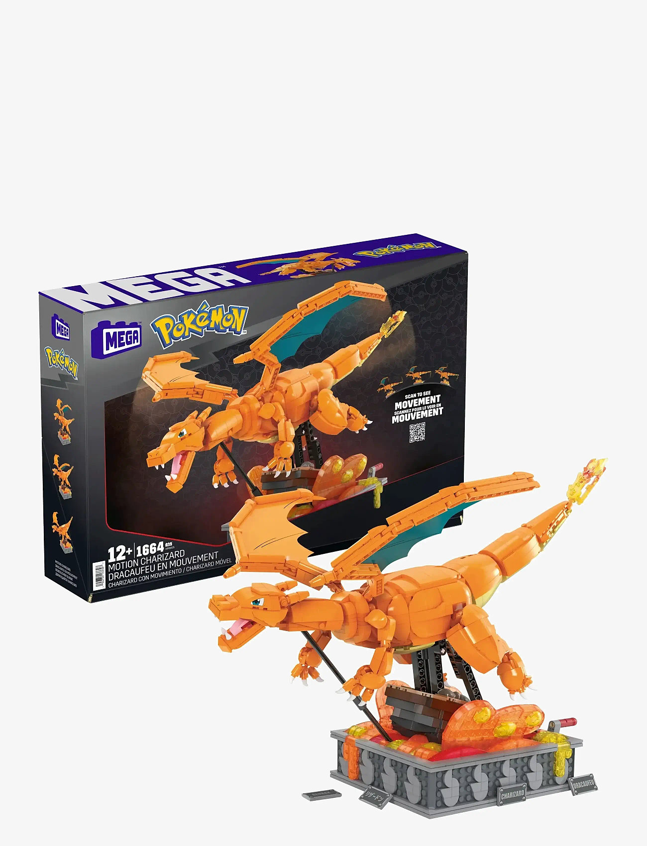 MEGA Pokémon - Pokémon Charizard Building Kit with Motion (1664 Pieces) for Collectors - byggesæt - multicolor - 1