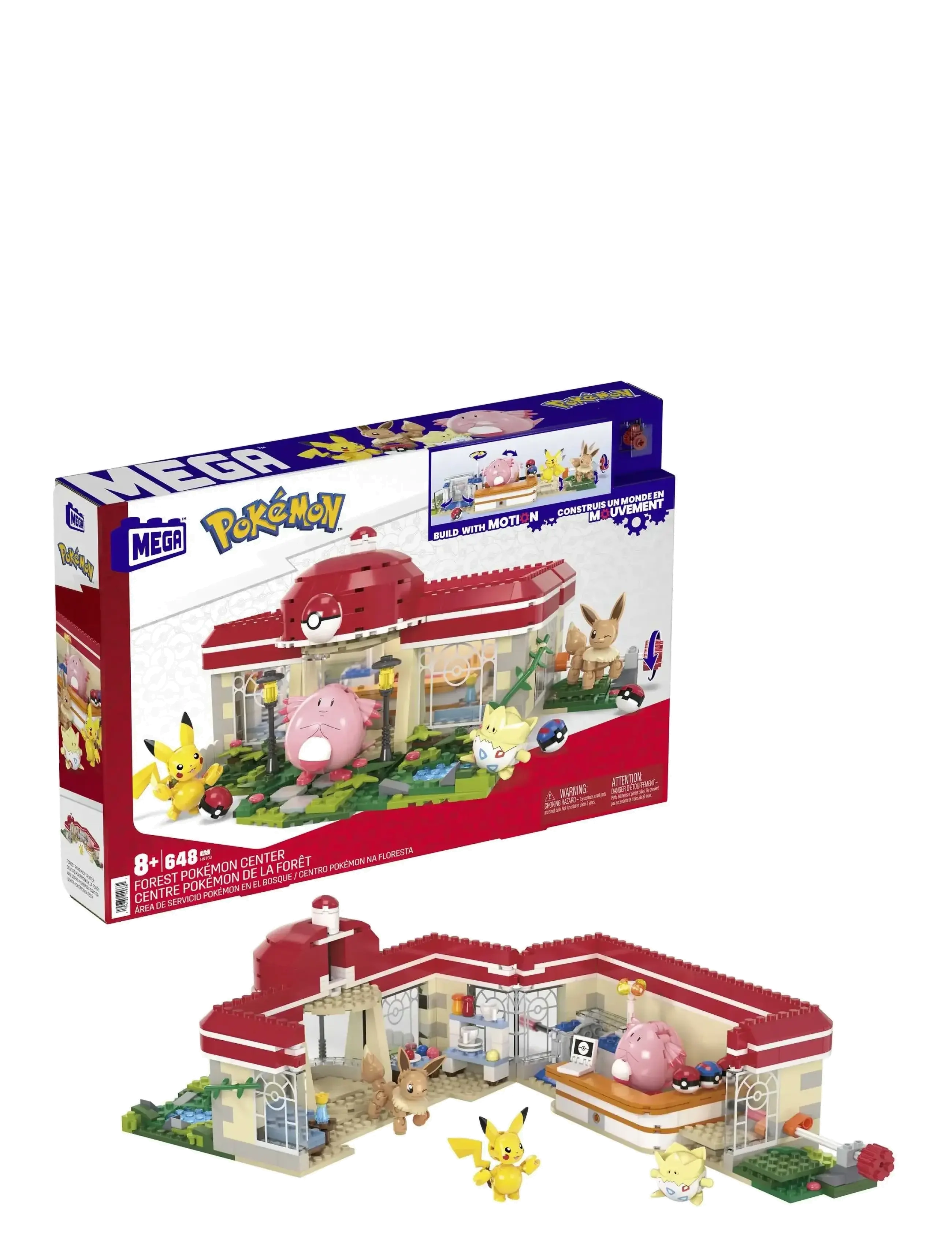 Pokémon Building Toy Kit, Forest Center (648 Pieces) with 4 Action Figures - MULTI COLOR