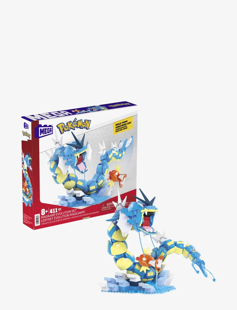 MEGA Pokémon - Pokémon Magikarp Building Toy Kit with 2 Action Figures (411 Pieces) for Kids - kubbasett - multi color - 1