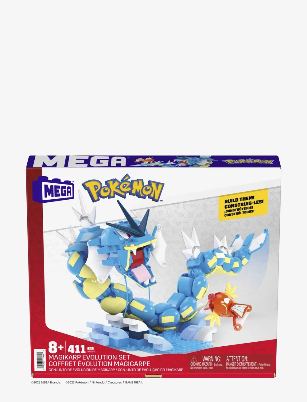 MEGA Pokémon - Pokémon Magikarp Building Toy Kit with 2 Action Figures (411 Pieces) for Kids - kubbasett - multi color - 4