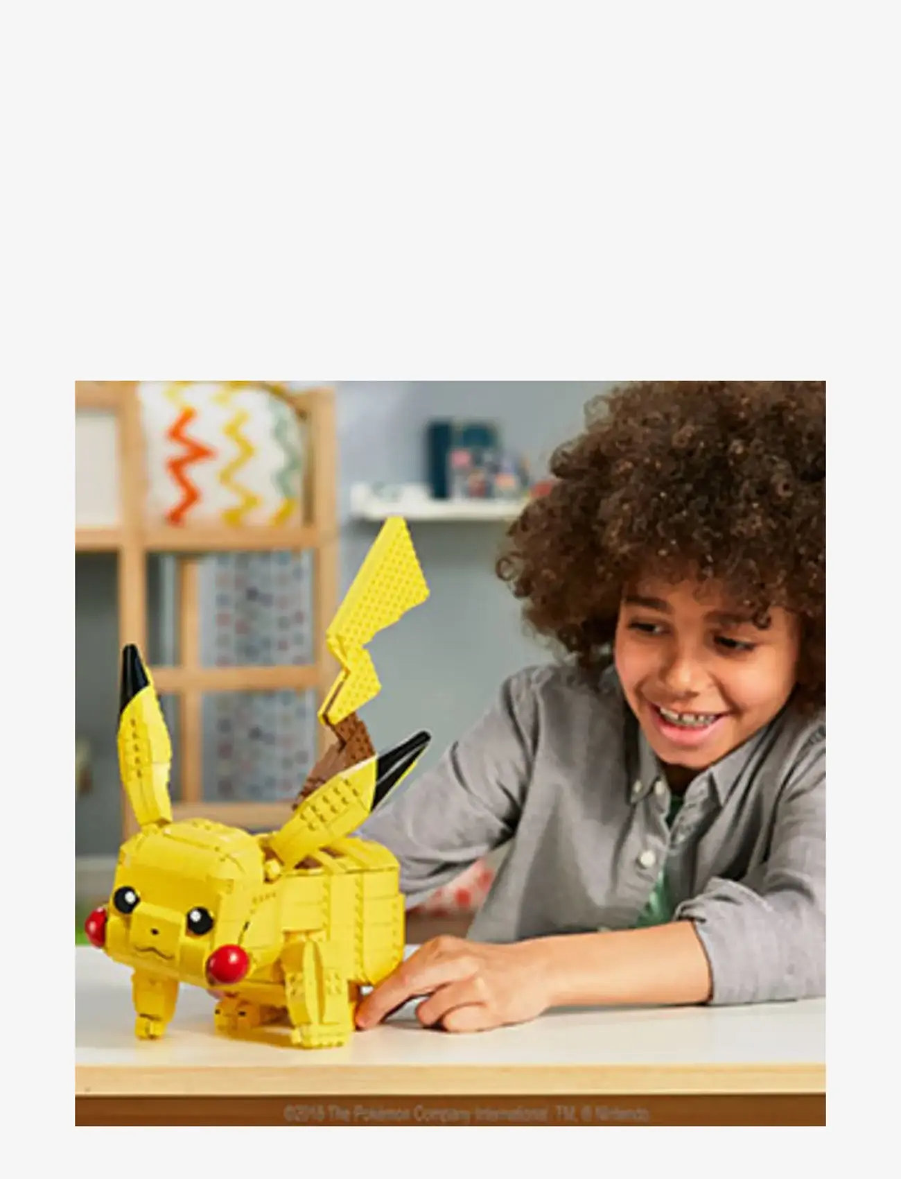 Mega - Pokémon Building Toy Kit Jumbo Pikachu (825 Pieces) 12 inch Action Figure for Kids - multi color - 4