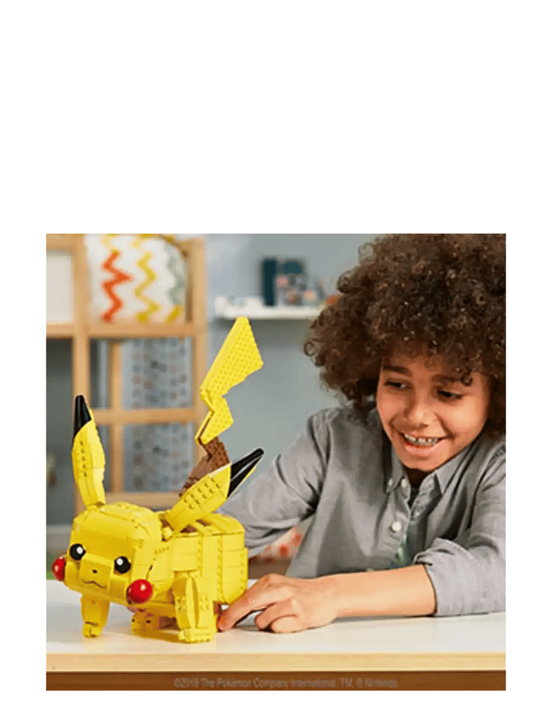Mega - Pokémon Building Toy Kit Jumbo Pikachu (825 Pieces) 12 inch Action Figure for Kids - multi color - 3