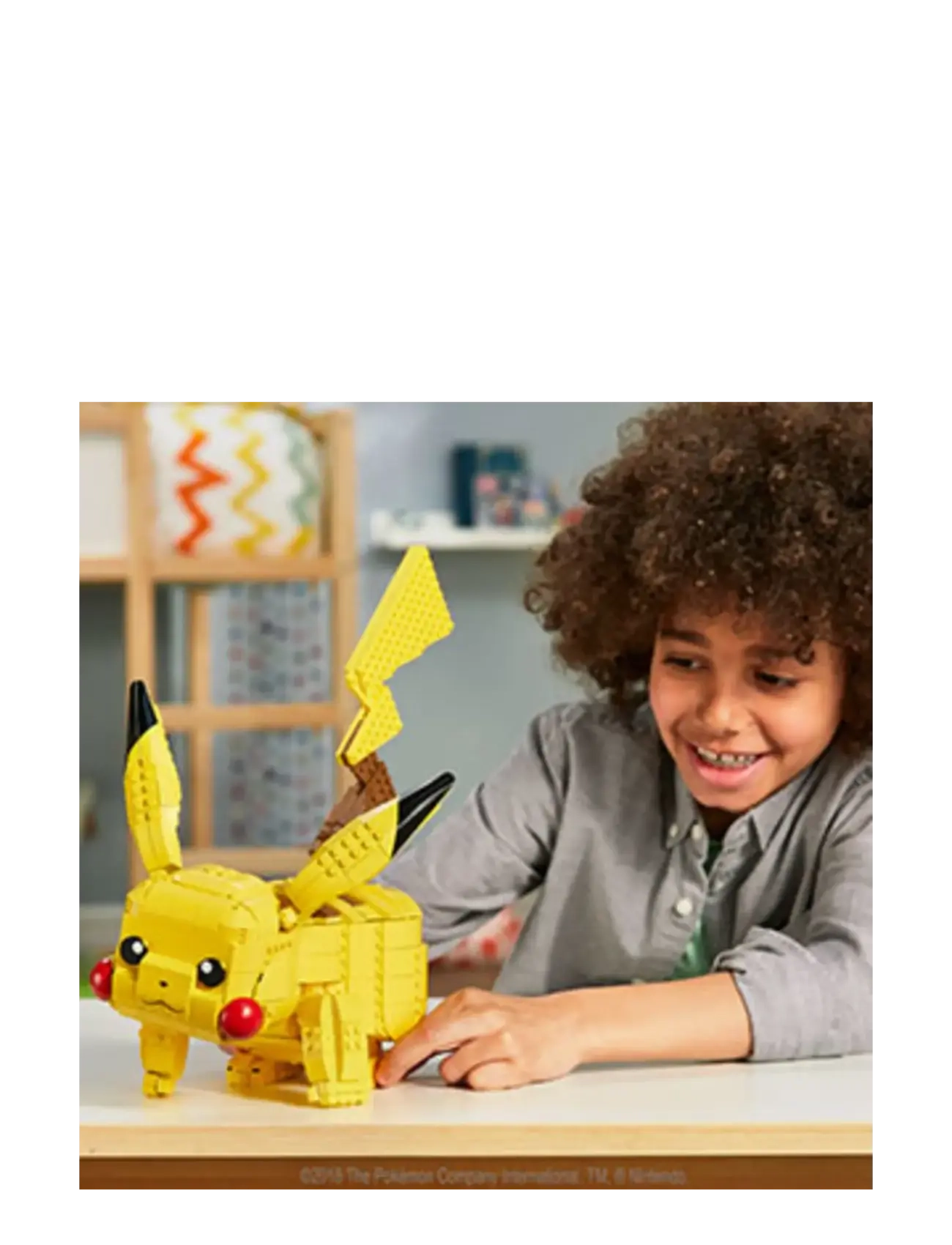 Mega - Pokémon Building Toy Kit Jumbo Pikachu (825 Pieces) 12 inch Action Figure for Kids - multi color - 3