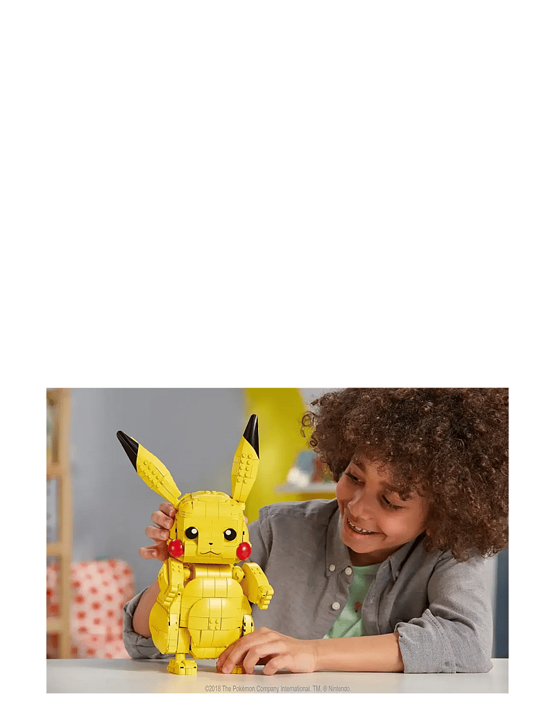 Mega - Pokémon Building Toy Kit Jumbo Pikachu (825 Pieces) 12 inch Action Figure for Kids - multi color - 4