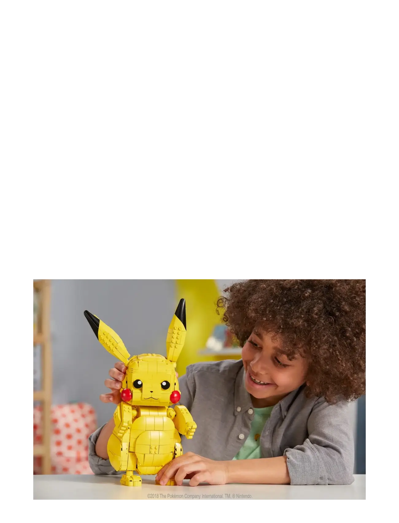Mega - Pokémon Building Toy Kit Jumbo Pikachu (825 Pieces) 12 inch Action Figure for Kids - multi color - 4
