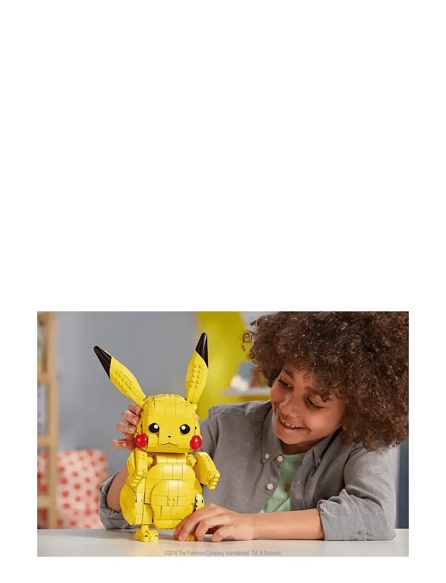 Mega - Pokémon Building Toy Kit Jumbo Pikachu (825 Pieces) 12 inch Action Figure for Kids - multi color - 4