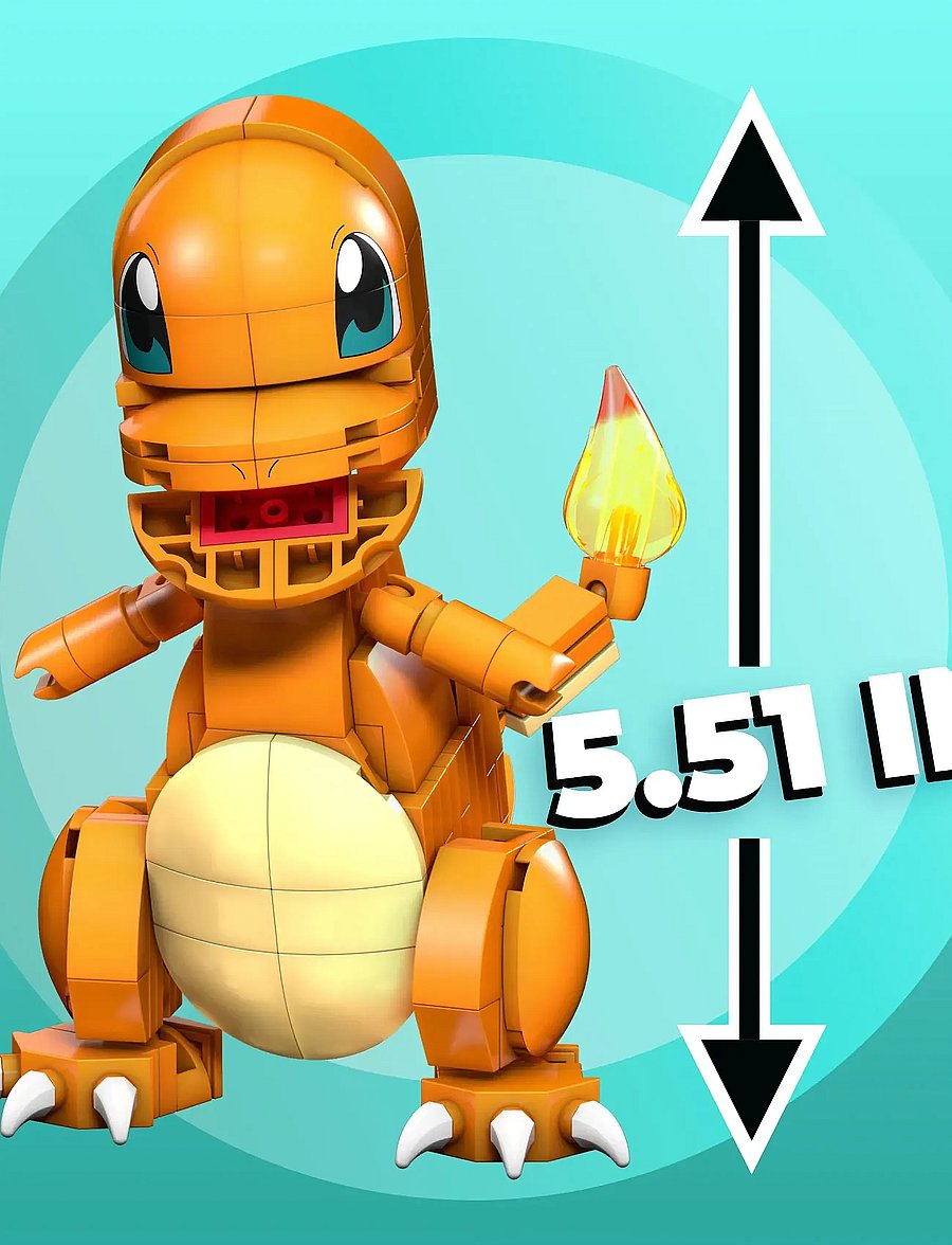 Mega - Pokémon Build & Show Charmander toy building set, 4 inches tall, - film- & märchenfiguren - multi color - 0