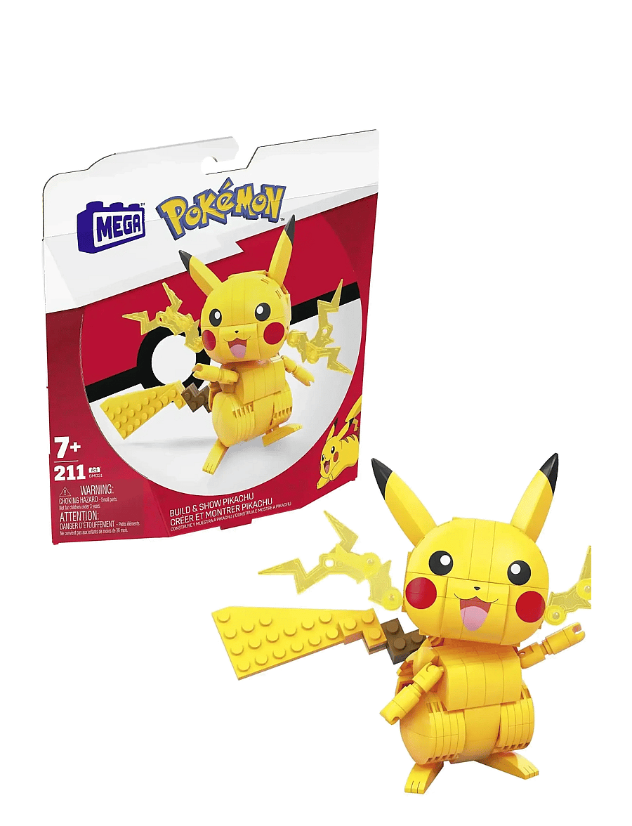 Mega - Pokémon Building Toy Kit Pikachu (211 Pieces) with 1 Action Figure for Kids - die niedrigsten preise - multi color - 0