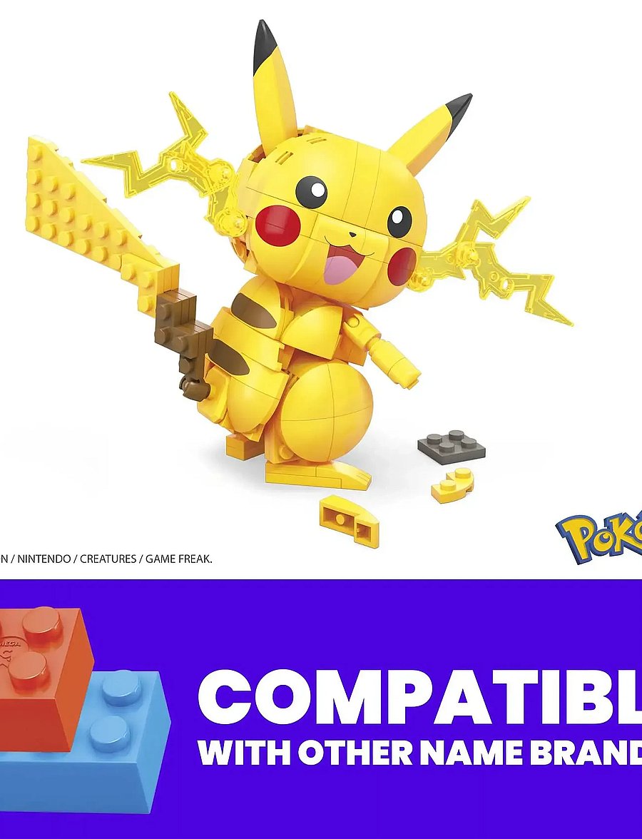 Mega - Pokémon Building Toy Kit Pikachu (211 Pieces) with 1 Action Figure for Kids - kvikmynda- og ævintýrapersónur - multi color - 0