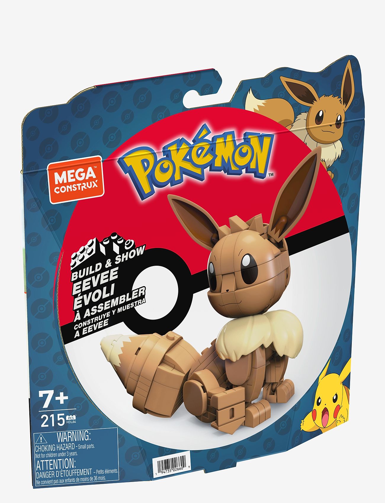 Mega - Pokémon Building Toy Kit Eevee with 1 Action Figure (215 Pieces) for Kids - byggesæt - multi color - 4