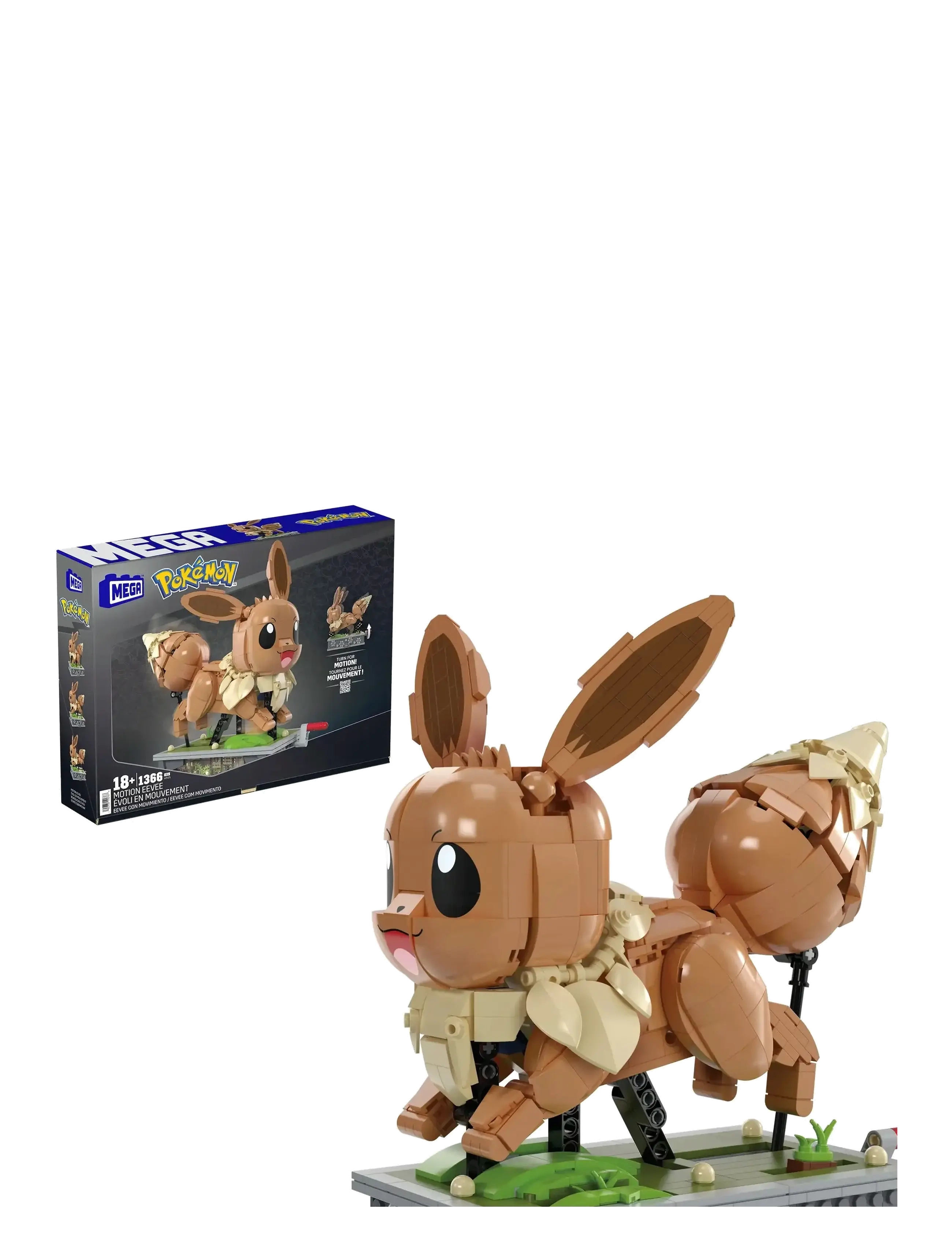 MEGA Pokémon Motion Eevee Building Toy Kit (1366 Pieces) For Collectors Patterned - One Size - Kinder