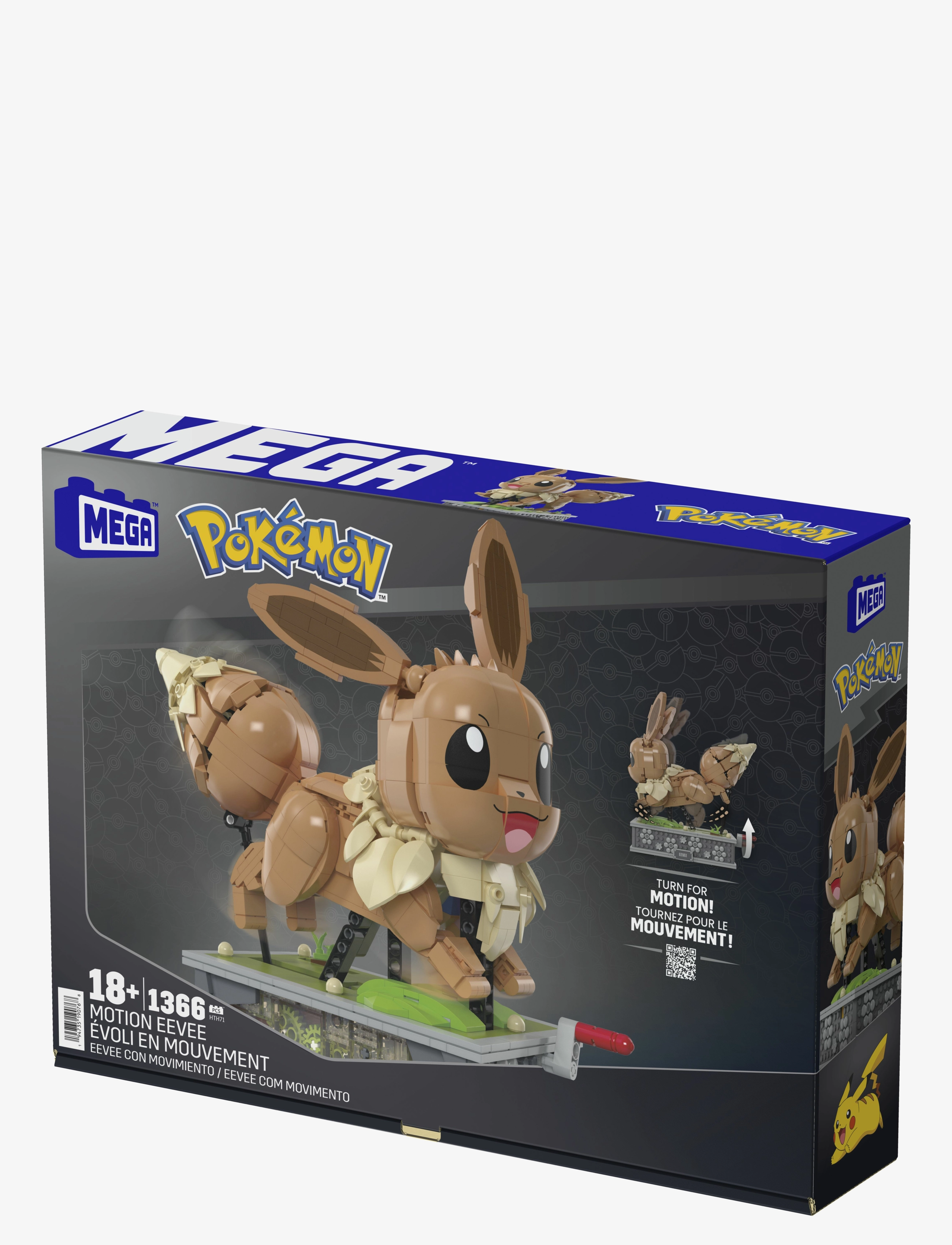 Mega - Pokémon Motion Eevee Building Toy Kit (1366 Pieces) for Collectors - ehituskomplektid - multi color - 5