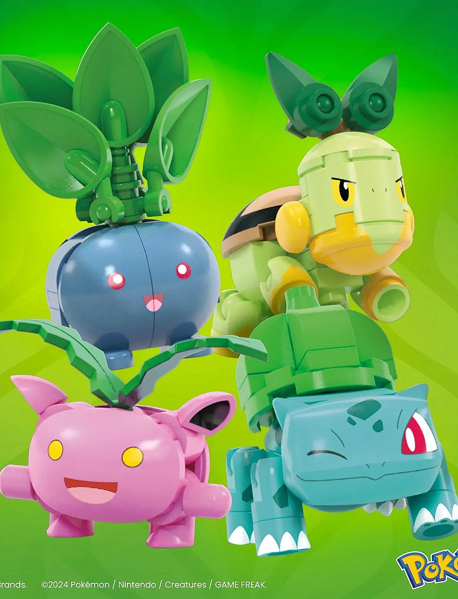 Mega - Pokémon Grass-Type Trainer Team Building Toy Kit, 4 Action Figures (118 Pieces) for Kids - baukästen - multi color - 0