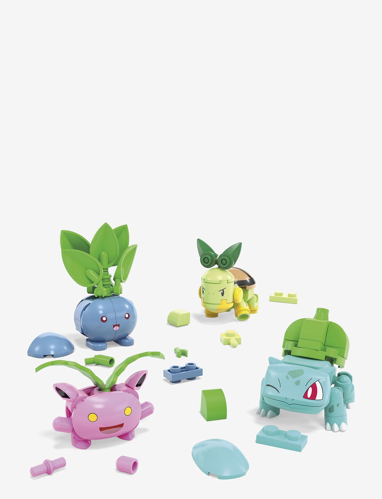 Mega - Pokémon Grass-Type Trainer Team Building Toy Kit, 4 Action Figures (118 Pieces) for Kids - ehituskomplektid - multi color - 4