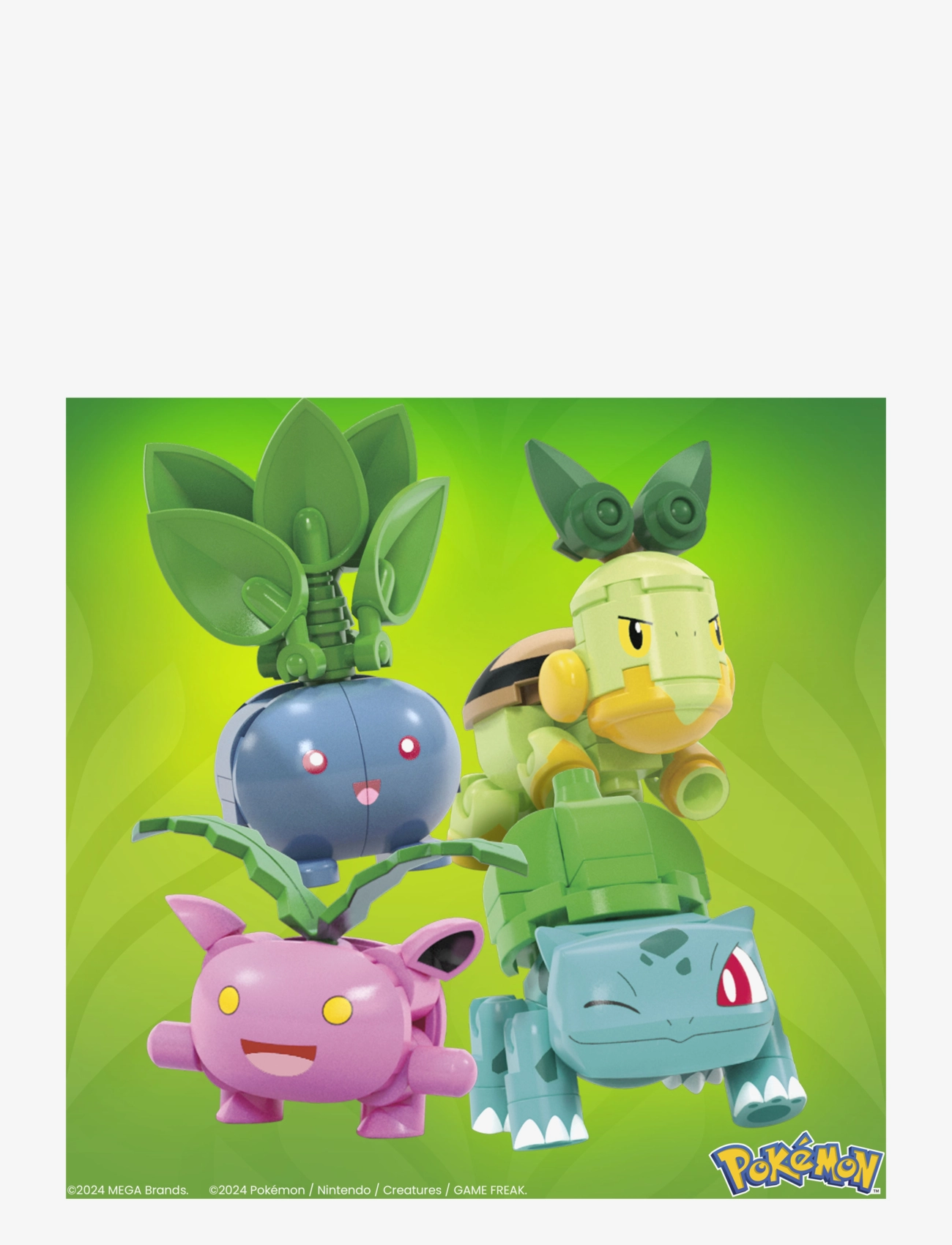 Mega - Pokémon Grass-Type Trainer Team Building Toy Kit, 4 Action Figures (118 Pieces) for Kids - ehituskomplektid - multi color - 4