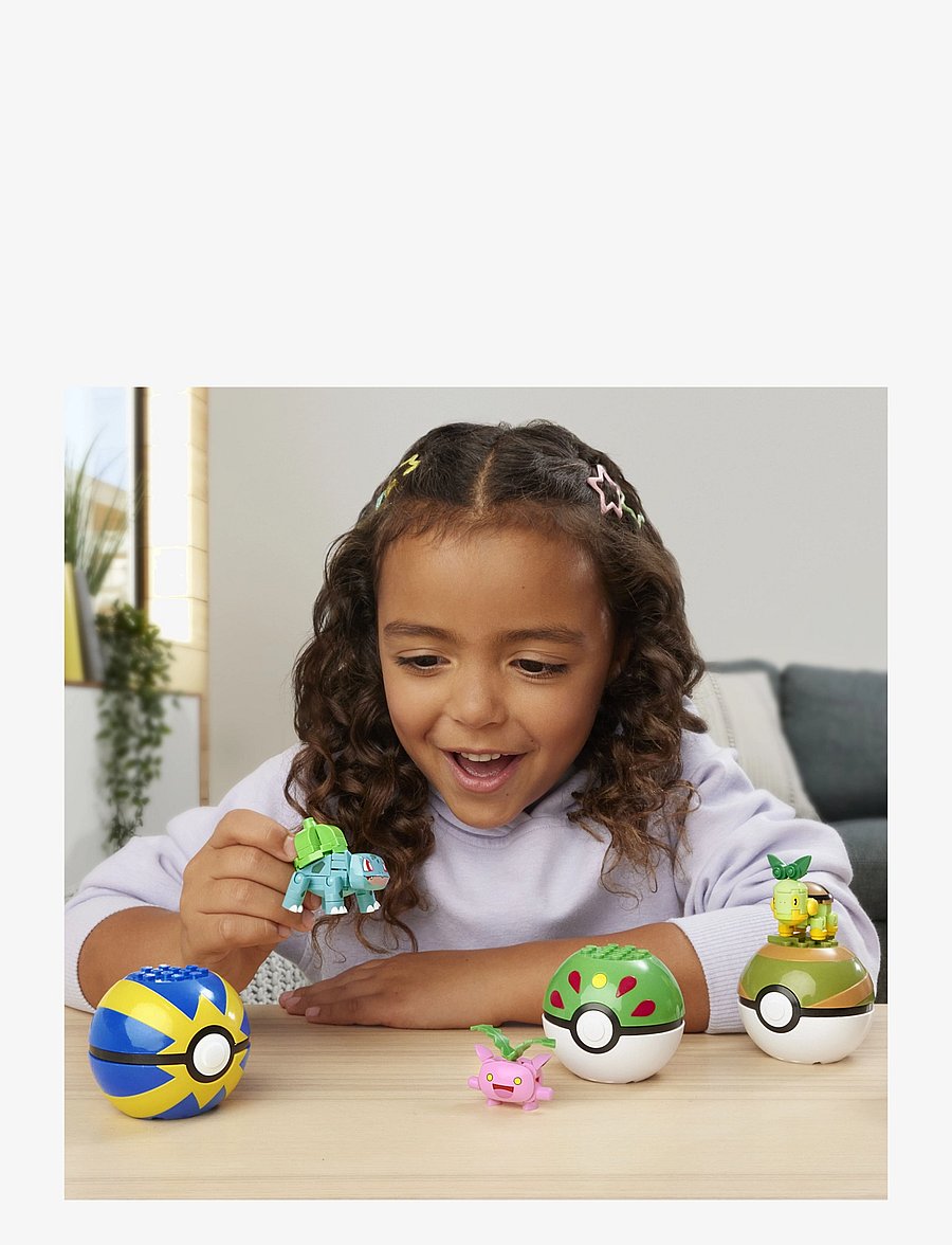 Mega - Pokémon Grass-Type Trainer Team Building Toy Kit, 4 Action Figures (118 Pieces) for Kids - ehituskomplektid - multi color - 5