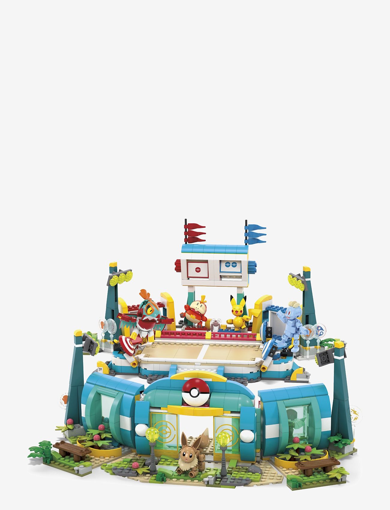 Mega - Pokémon Traning Stadium Building Toy Kit, with 5 Action Figures (1101 Pieces) for Kids - legesæt - multi color - 2