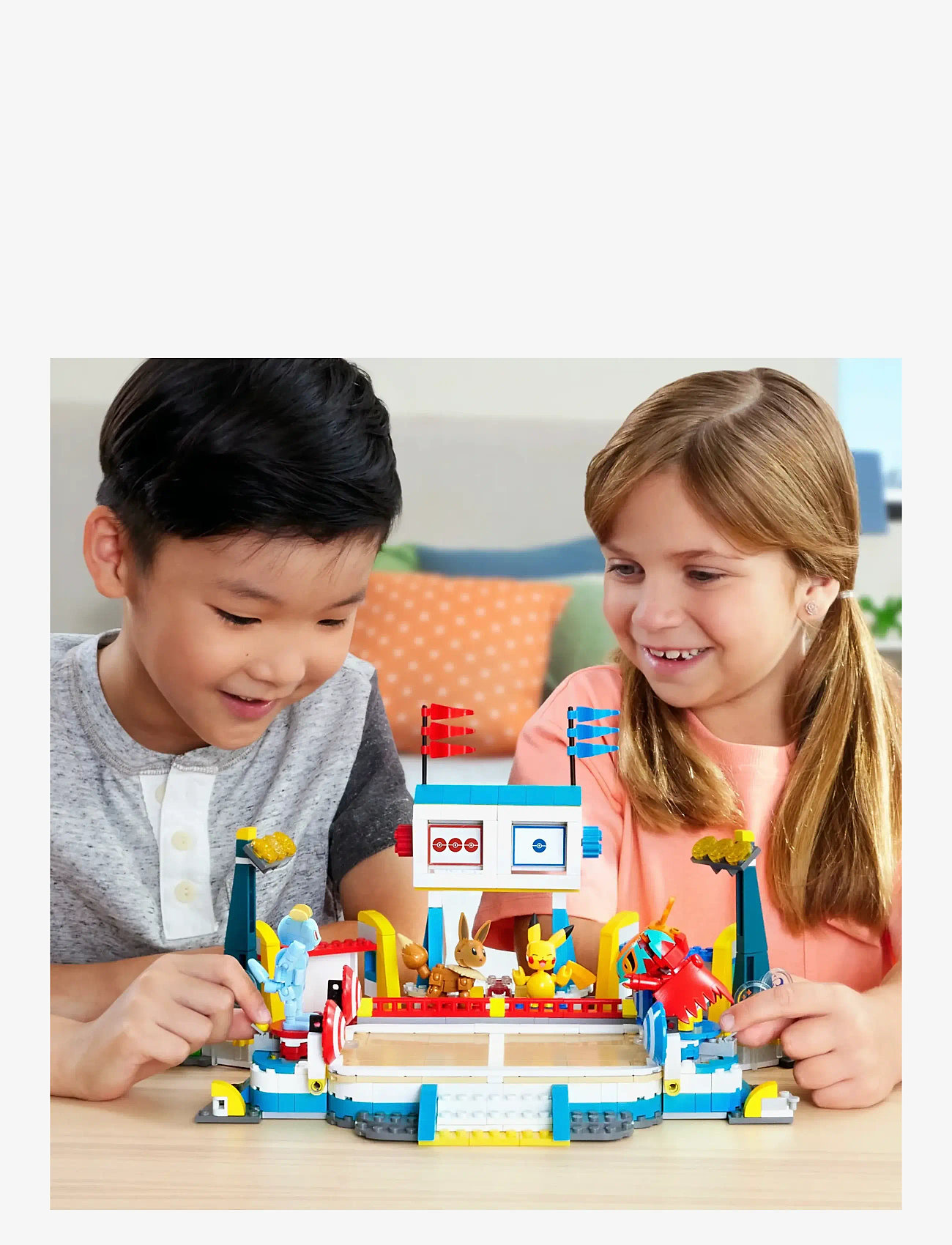 Mega - Pokémon Traning Stadium Building Toy Kit, with 5 Action Figures (1101 Pieces) for Kids - legesæt - multi color - 3