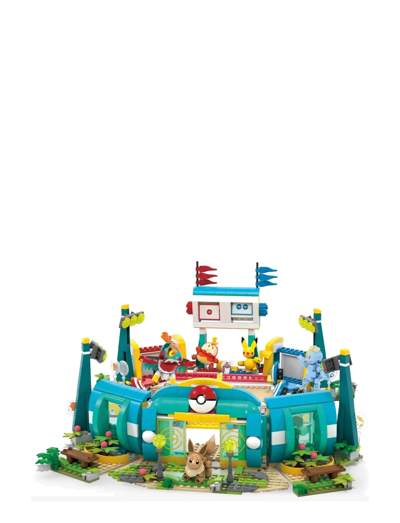 Mega - Pokémon Traning Stadium Building Toy Kit, with 5 Action Figures (1101 Pieces) for Kids - lekset - multi color - 5
