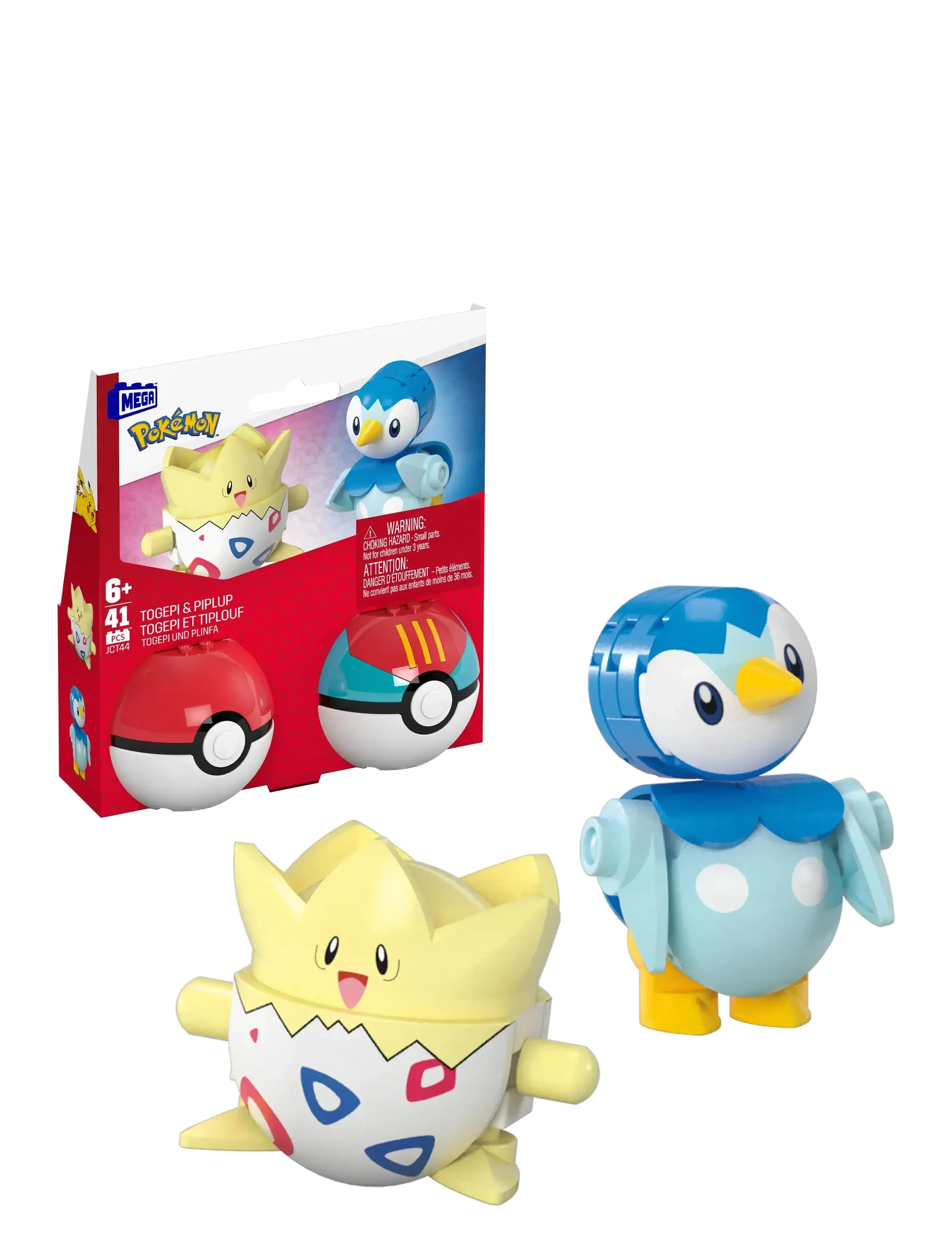 MEGA Pokémon Poké Ball 2-Pack Building Toy Kits With 2 Action Figures (41 Pieces) For Kinder Patterned - One Size - Kinder