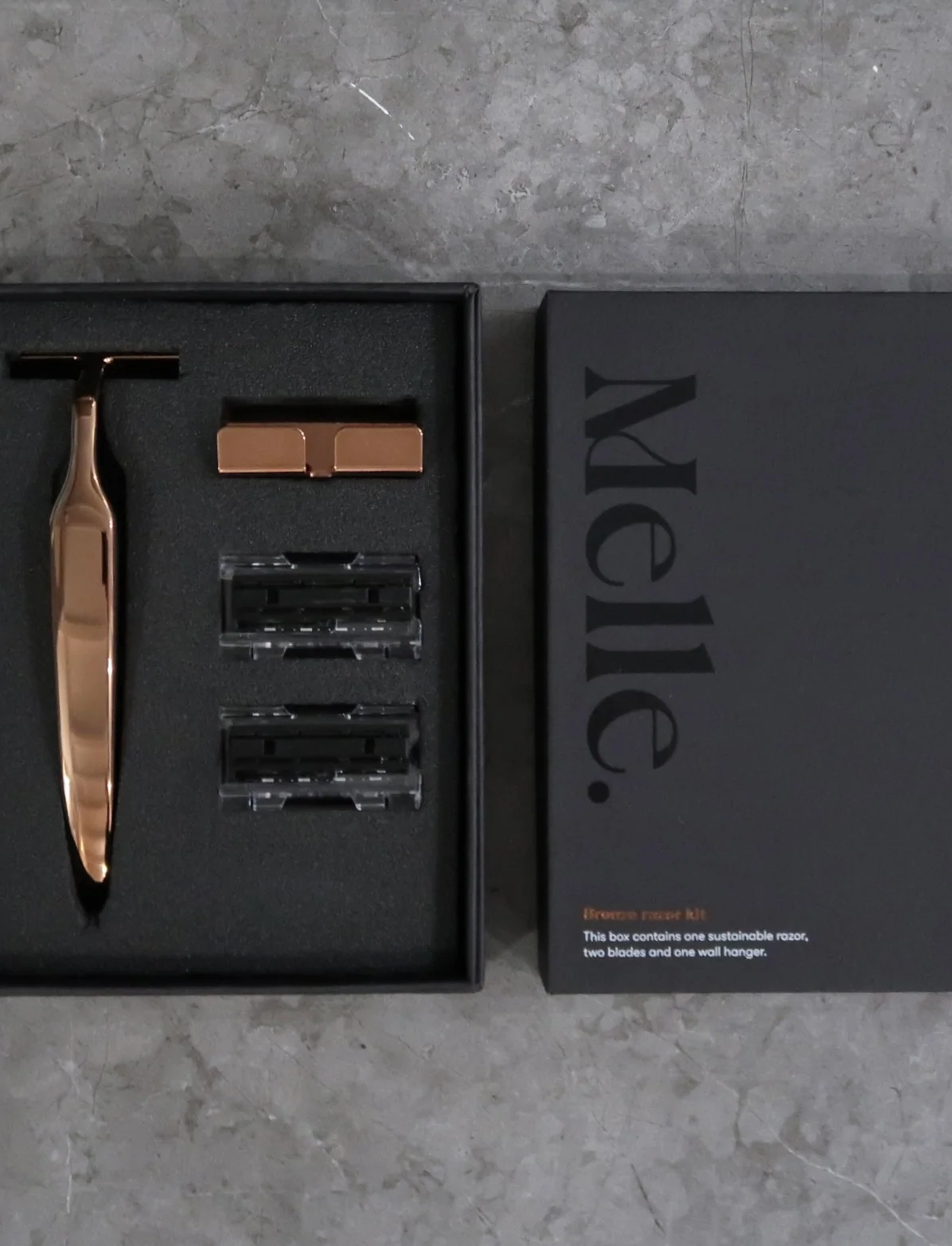 Melle Bronze Razor Kit, One Size, Brown, Krop > Hårfjerning, Dame