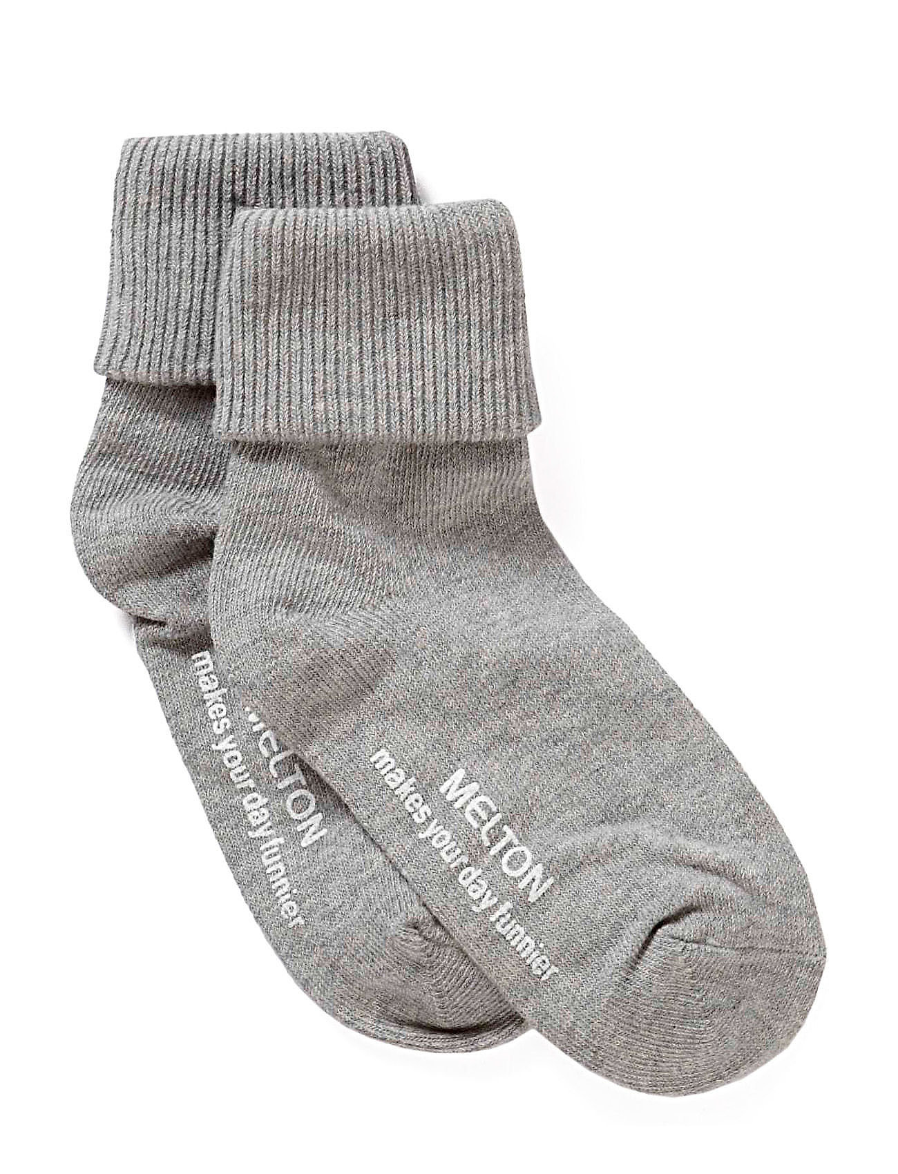 Bomull Anti-Slip Sokker Light Grey Melange str. 17/19
