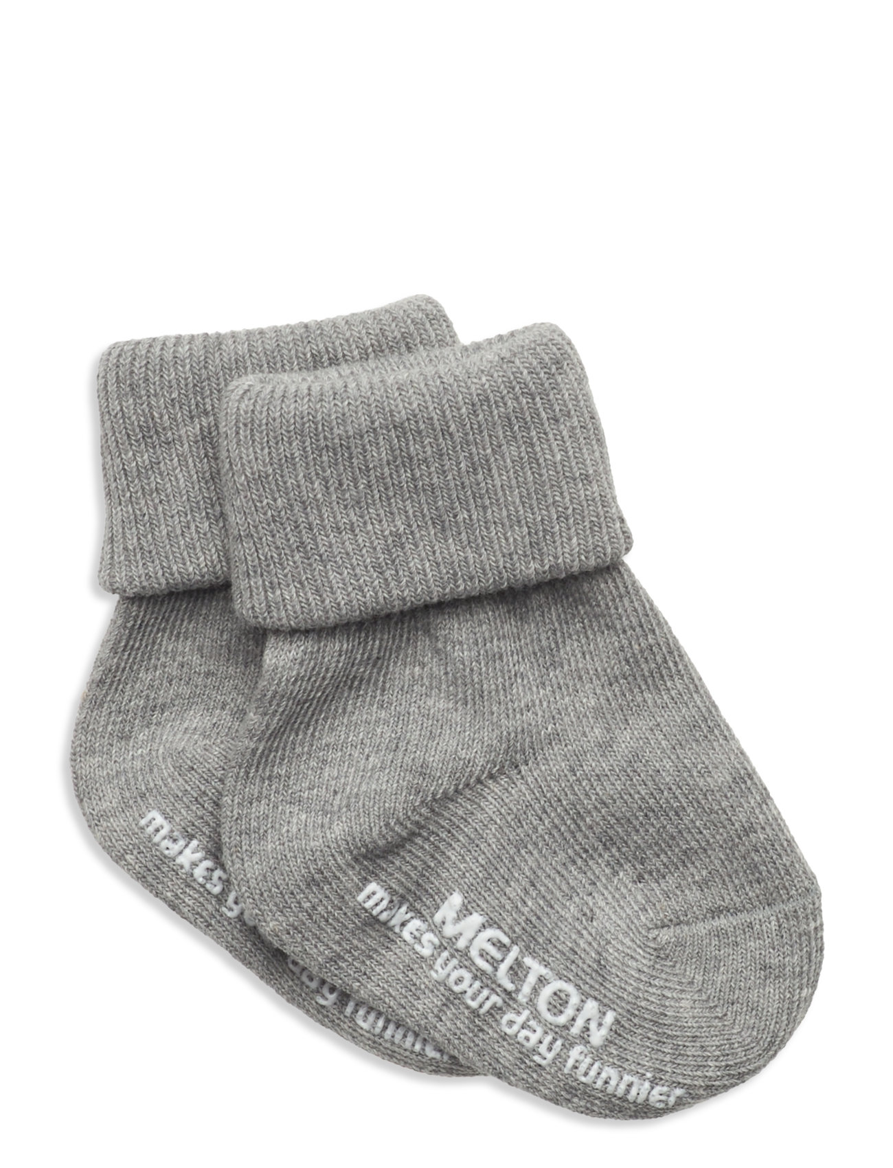 Bomull Anti-Slip Sokker Light Grey Melange str. 13/14