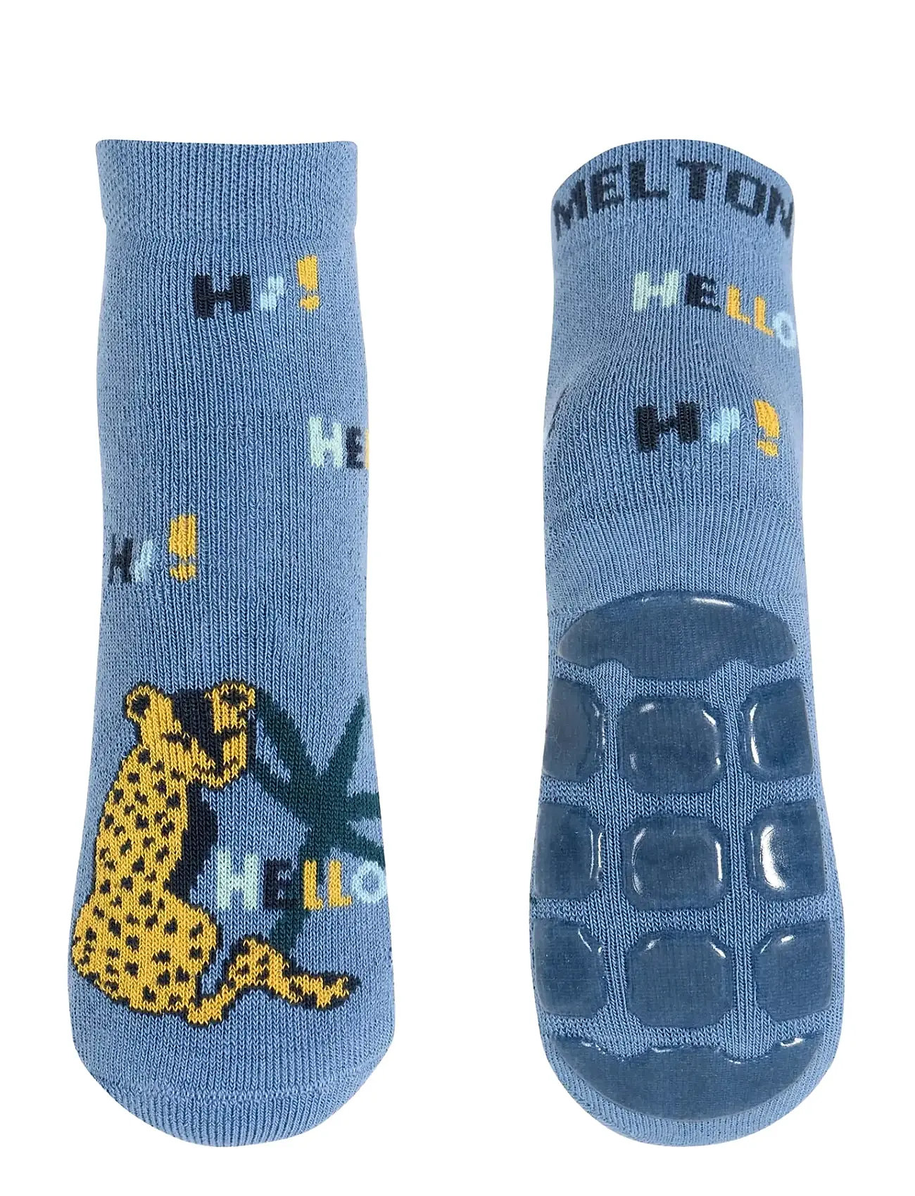 Leopard Anti-Slip Sokker Denim Blue str. 23/26