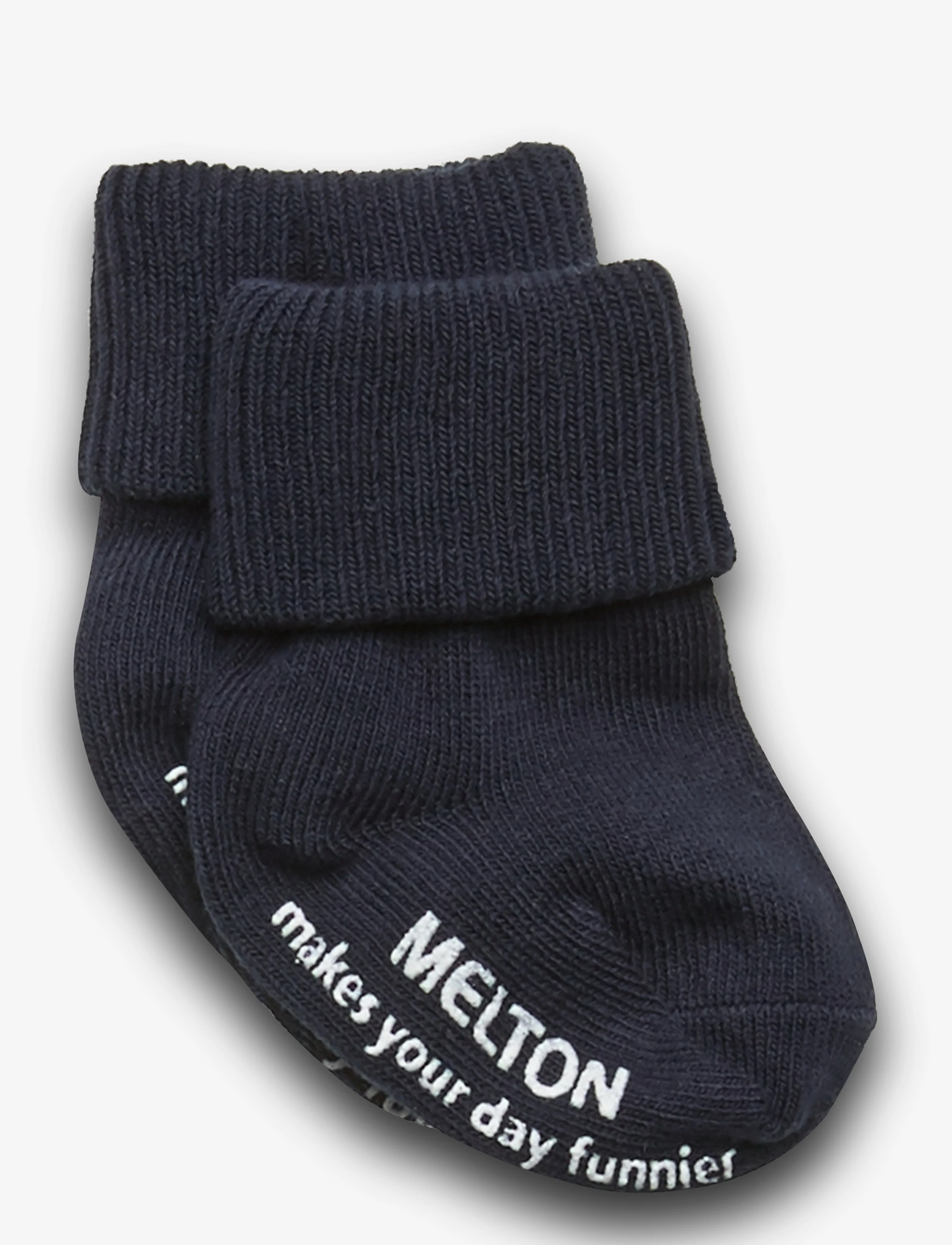 Melton Cotton Socks Anti-Slip, Kinder, Glitzer Antirutsch Krabbelschuhe Socken, Marineblau, Gr: 13/14