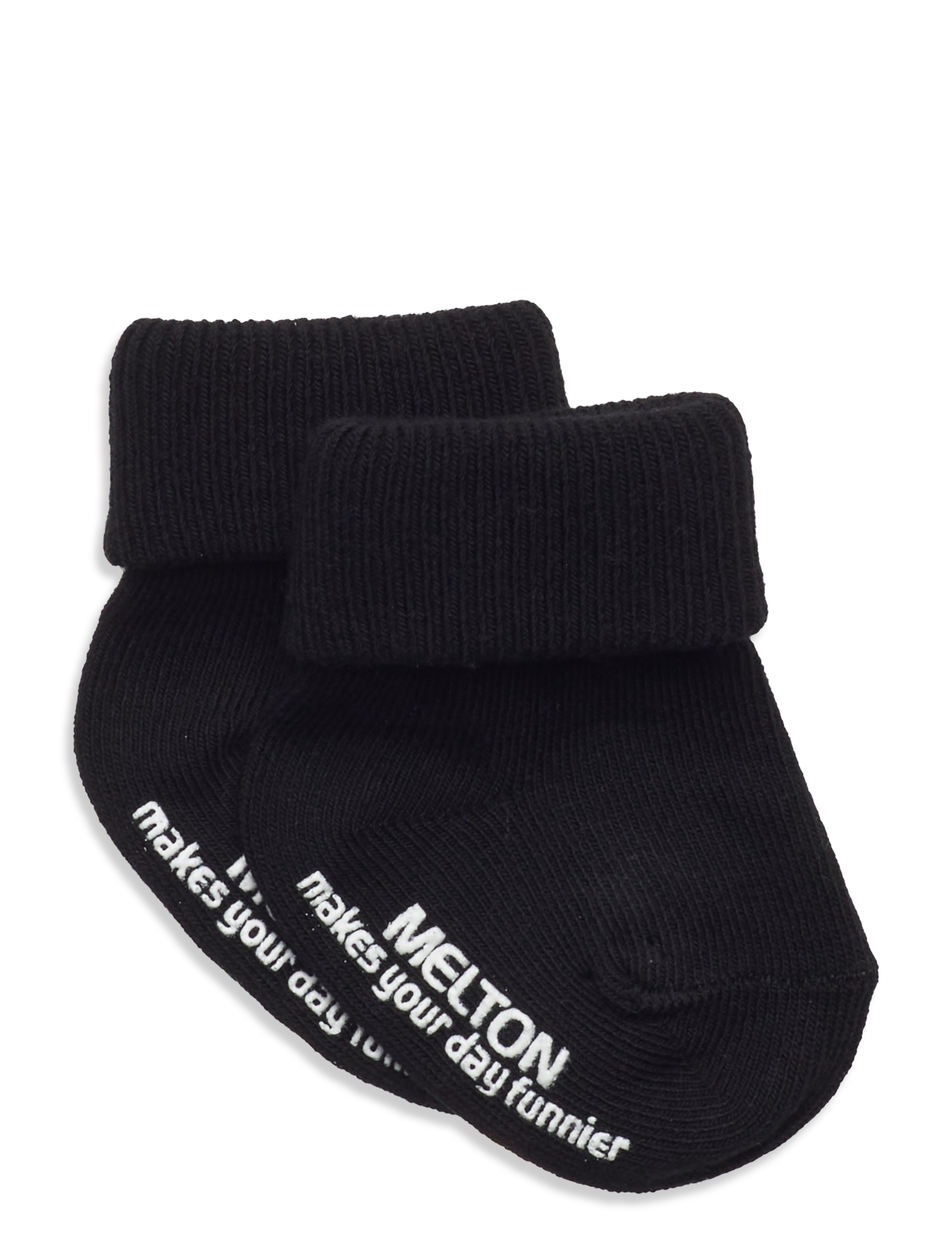 Melton Cotton Socks With Anti-Slip, 13/14, Black, Sokker & Strømpebukser > Sokker, Børn