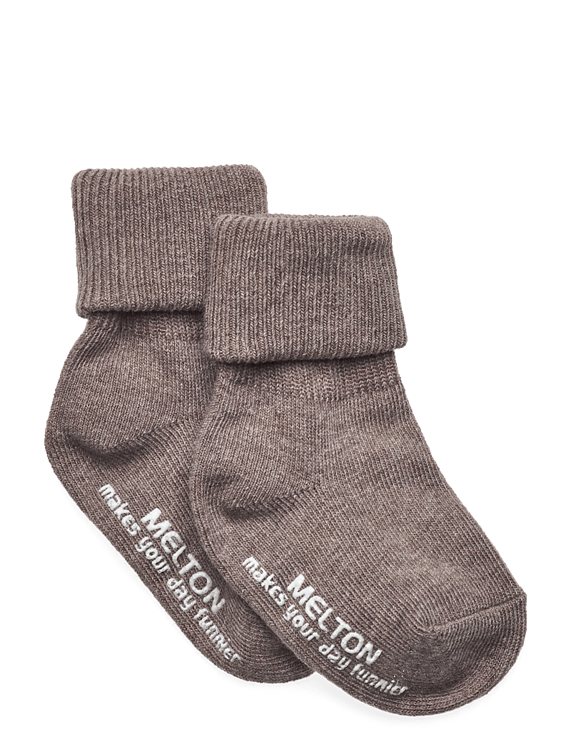 Melton - Cotton socks - anti-slip - skridsikre sokker - denver melange - 0