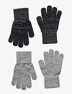 Glitter gloves - 2-pack - GREY-BLACK