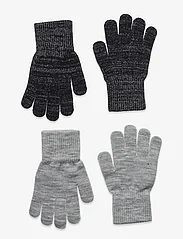 Melton - Glitter gloves - 2-pack - alhaisimmat hinnat - grey-black - 0