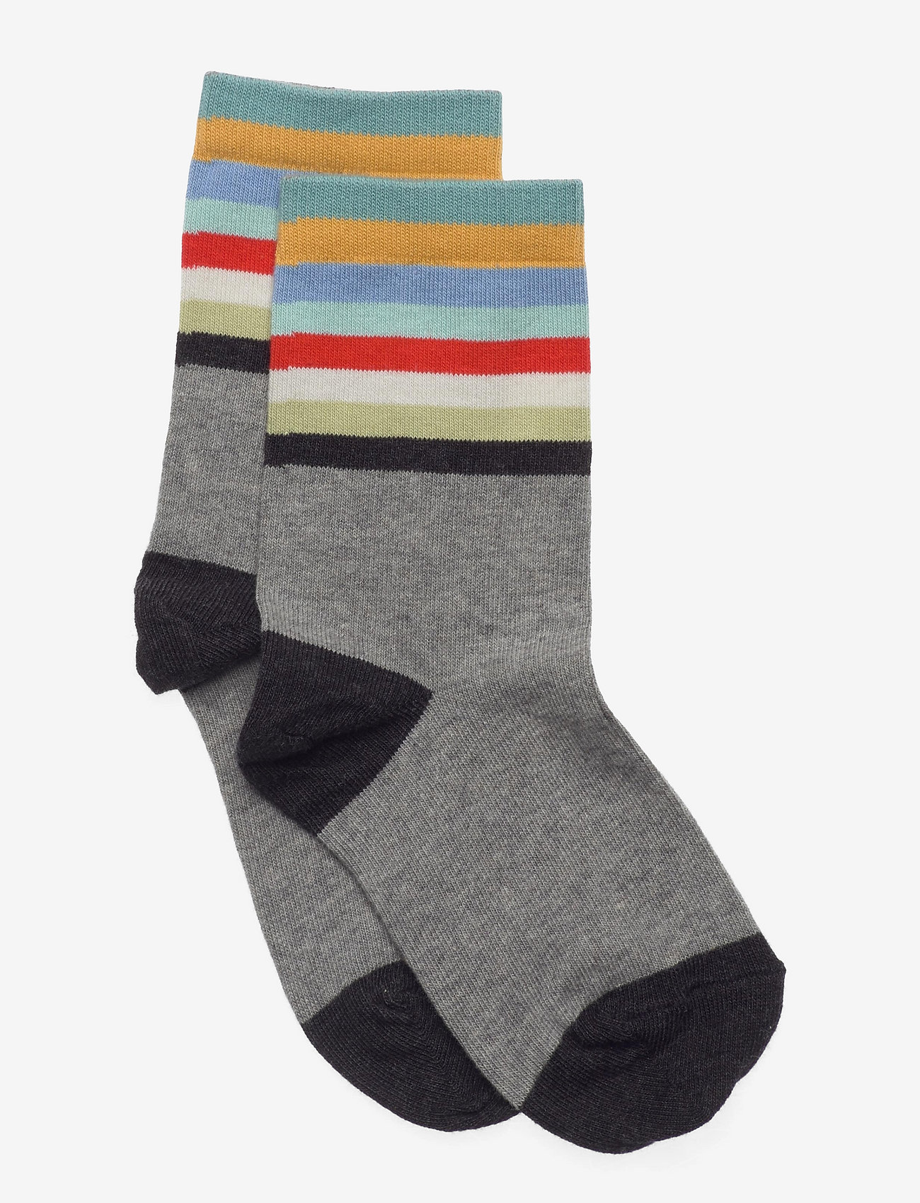 Melton - Multi stripe socks - light grey mel. - 0