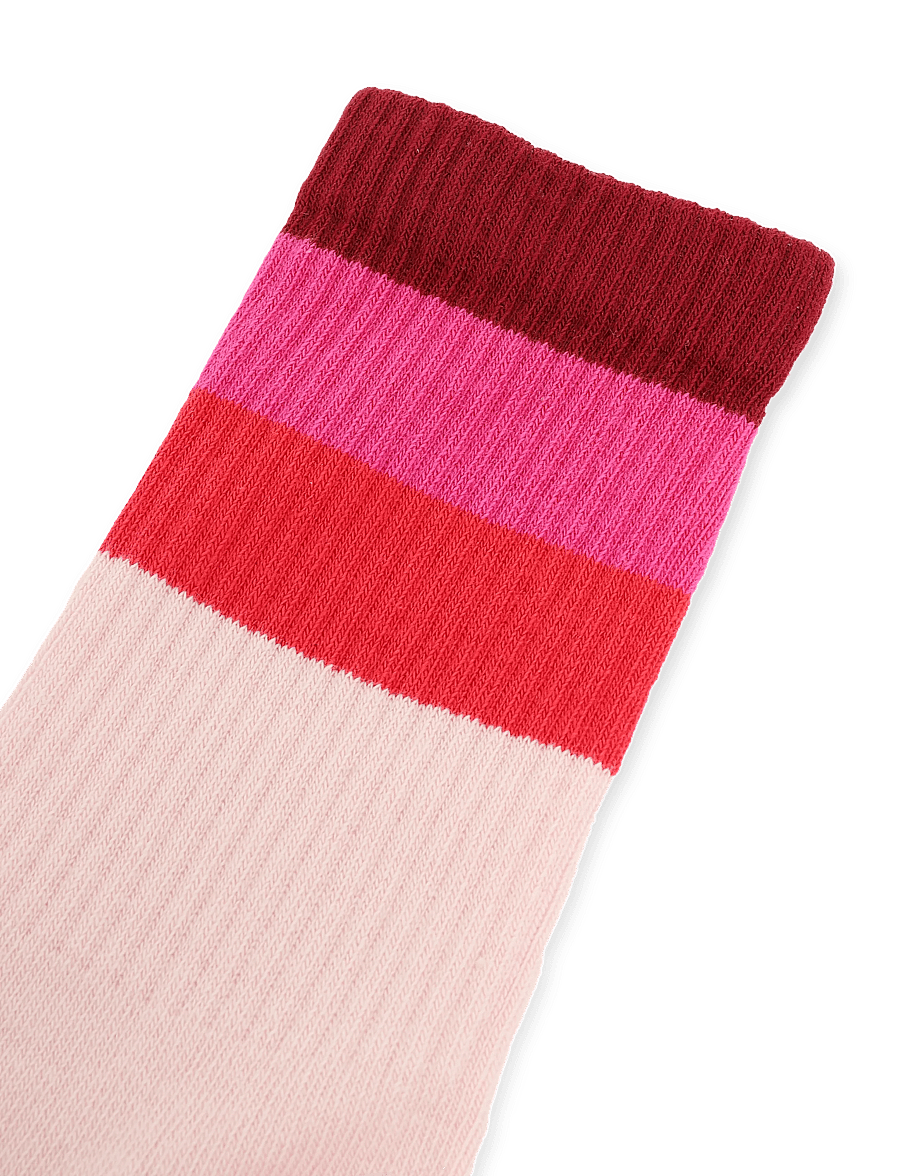 Melton - Wide stripes socks - strümpfe - fuchsia fedora - 2