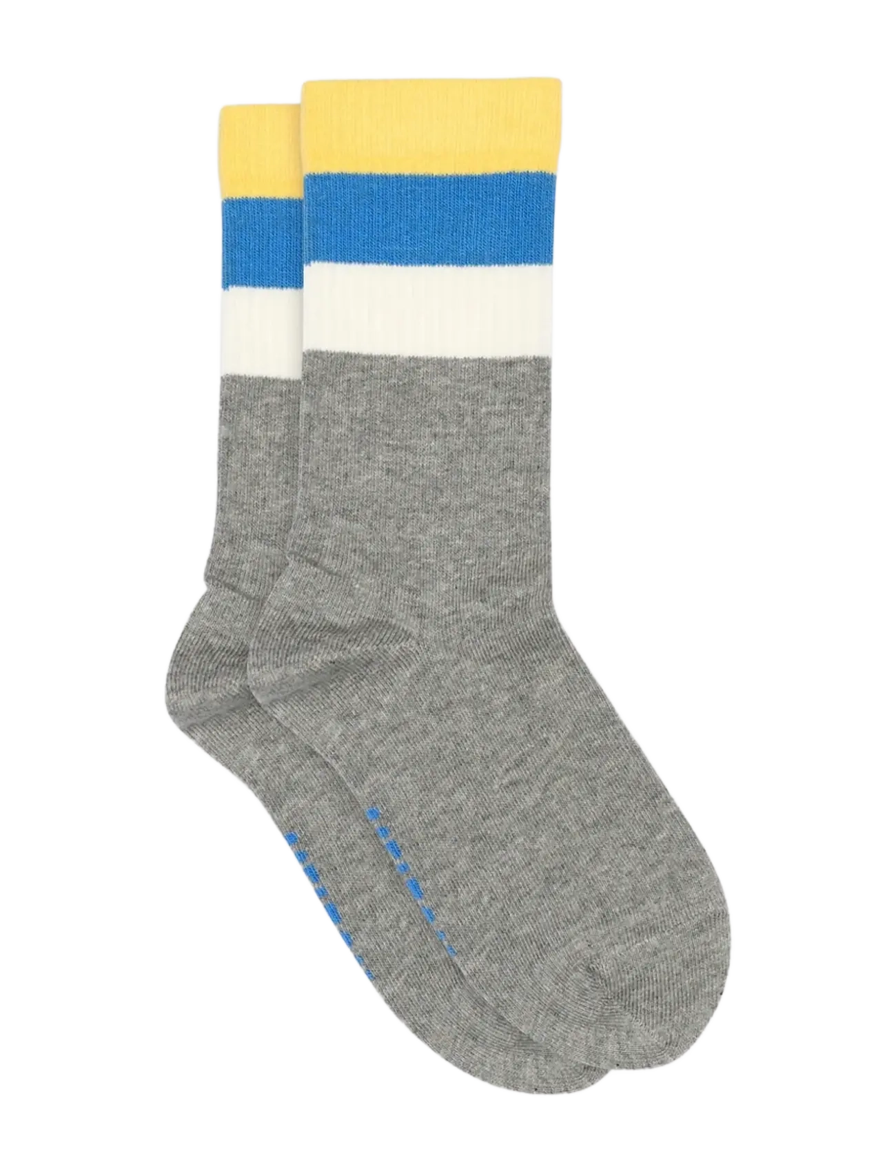 Melton Wide Stripes Socks, Børn, Brede Stribede Sokker, Grå, Str: 23/26