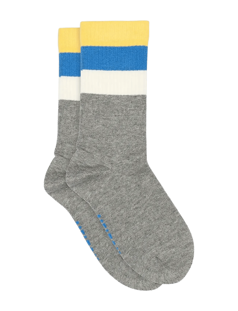 Melton - Wide stripes socks - sokken - light grey melange - 0