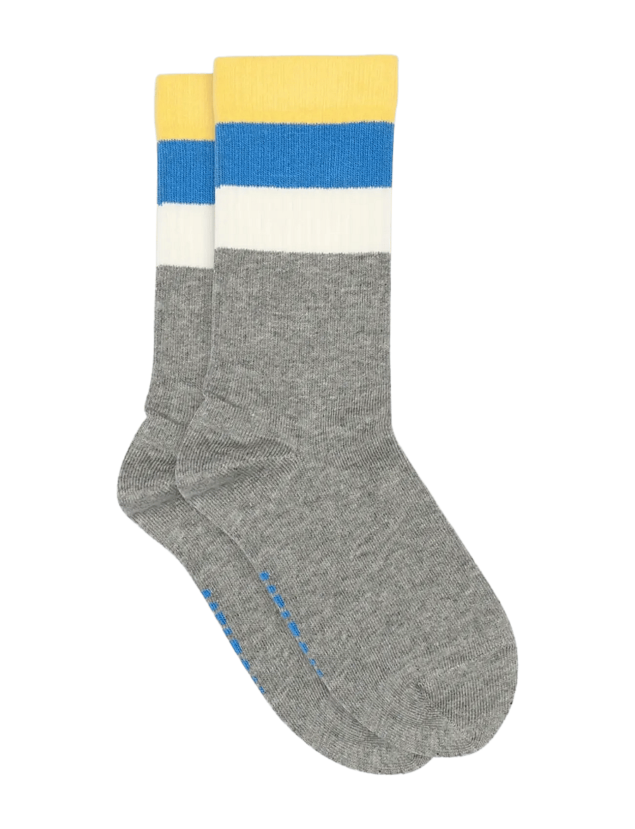 Melton - Wide stripes socks - strümpfe - light grey melange - 0