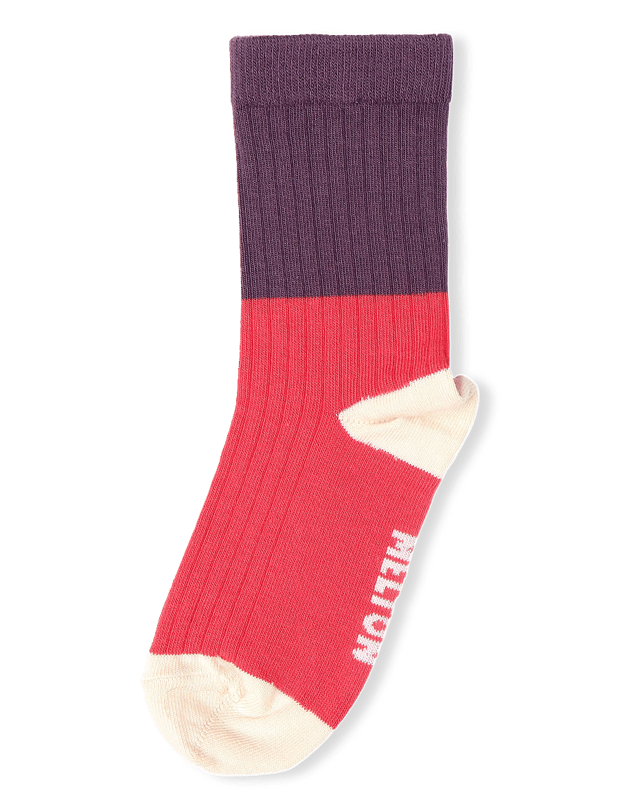 Melton - Block colour socks - sokid - poinsettia - 0
