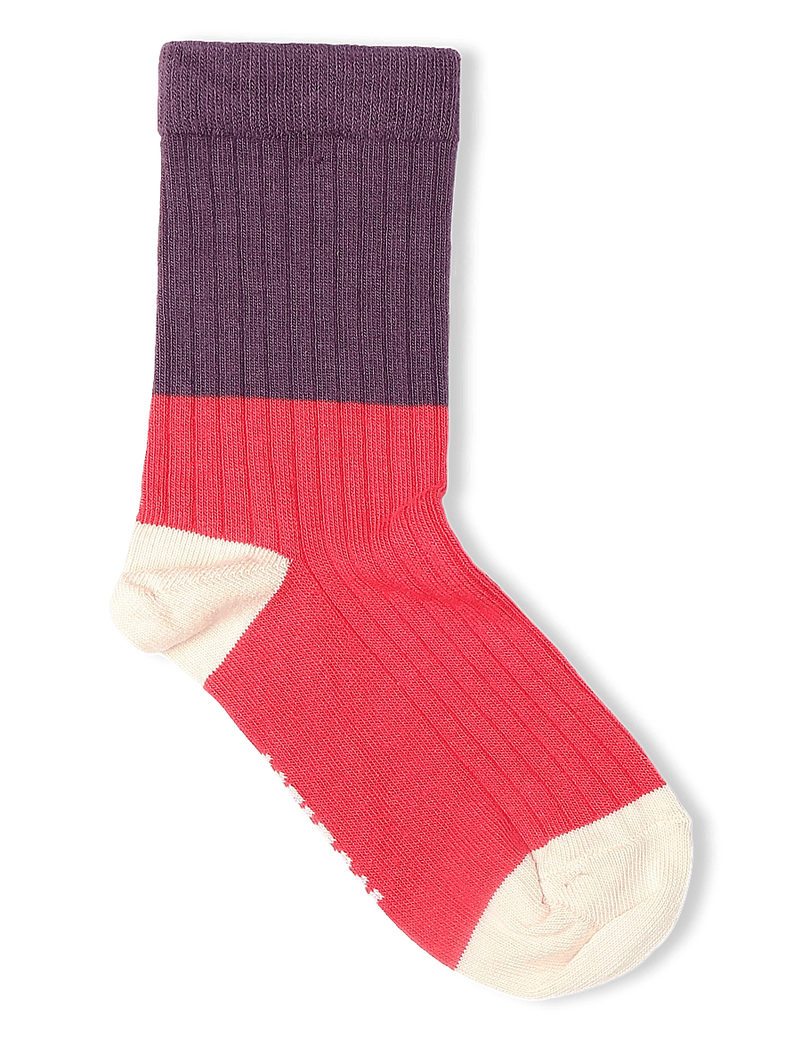 Melton - Block colour socks - sokid - poinsettia - 1