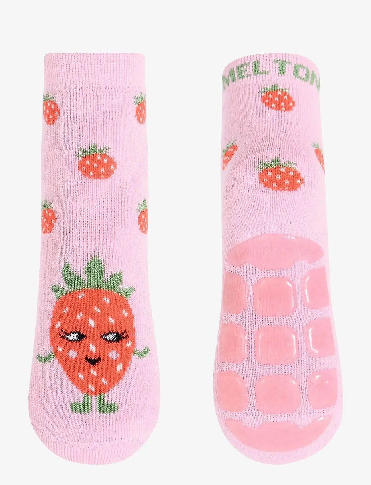Melton - Strawberry socks - anti-slip - chaussettes antidérapantes - pink nectar - 0