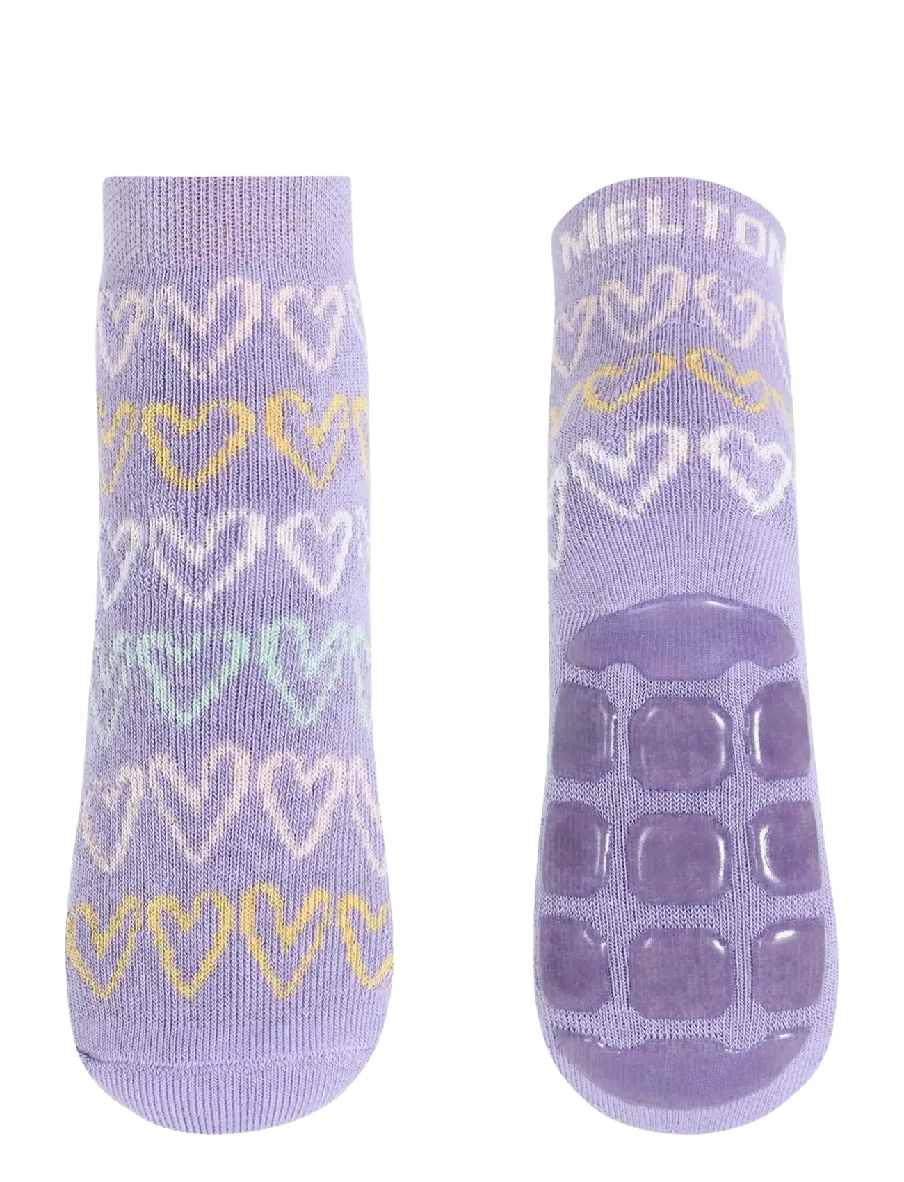 Melton Doodle heart socks - anti-slip - Kläder - DAYBREAK / purple