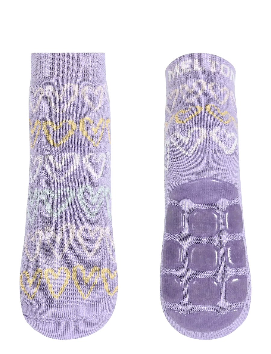 Melton - Doodle heart socks - anti-slip - anti-rutsch socken - daybreak - 0