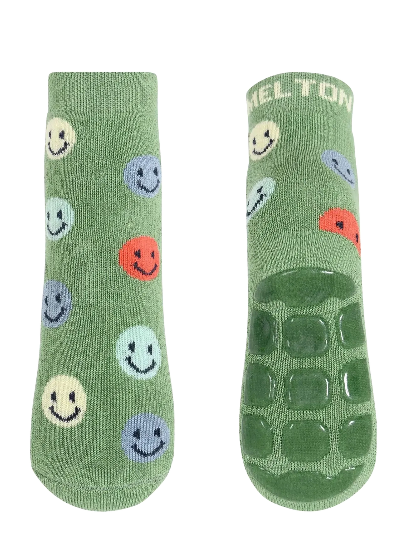 Melton Smile socks - anti-slip - Campaign - WATERCRESS / green